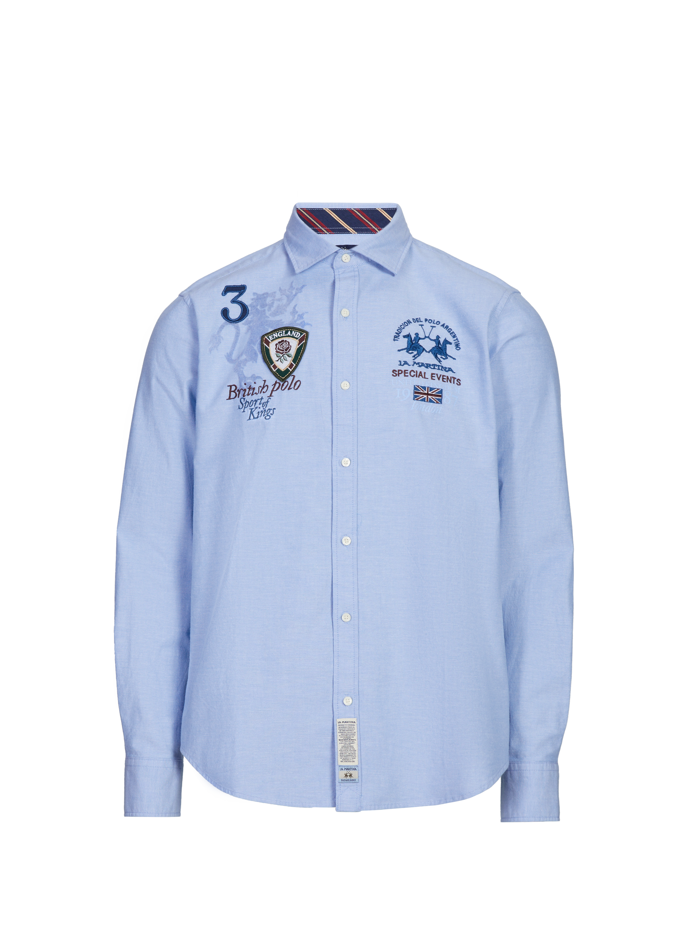 LA MARTINA Chemise en coton brodé Bleu