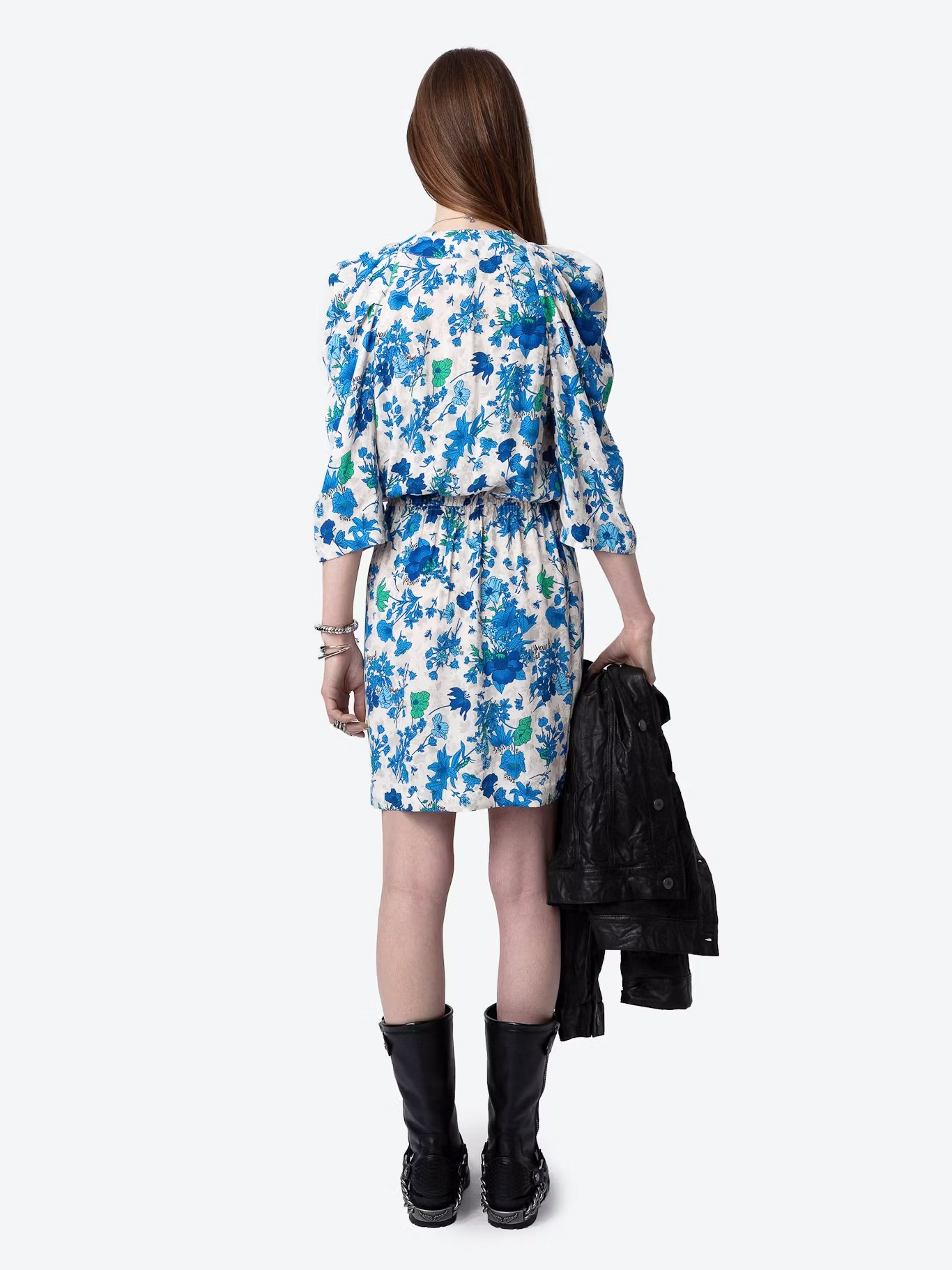 Robe courte droite encolure v imprimée ruz ZADIG&VOLTAIRE Blanc