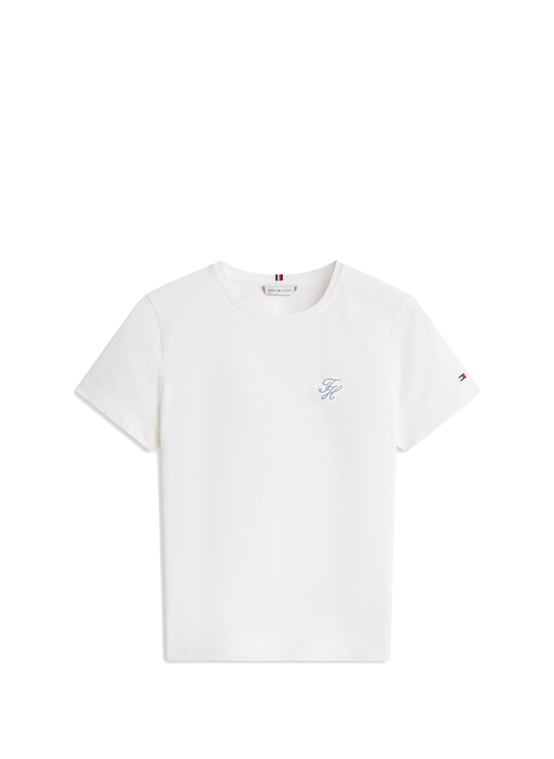 T-shirt manches courtes en coton mélangé TOMMY HILFIGER Blanc