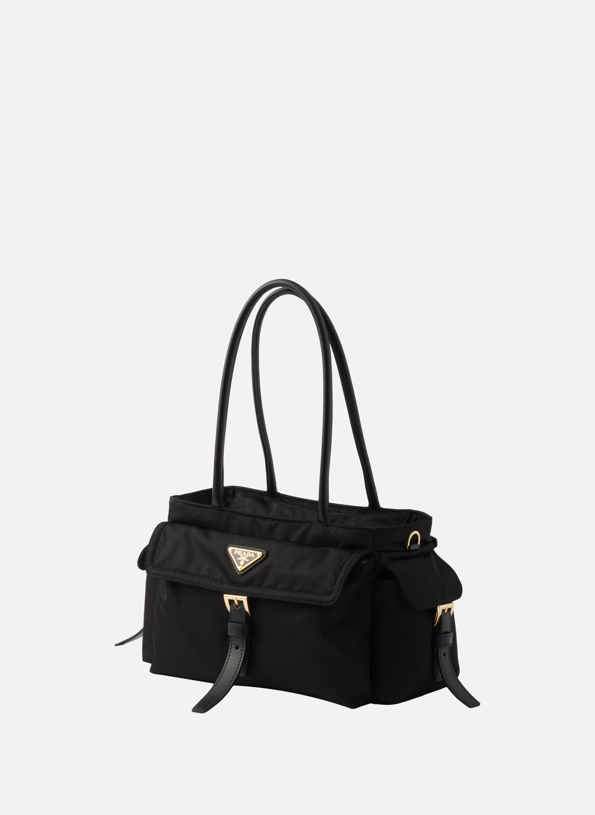 Sac cabas moyen prada explore en re-nylon et cuir PRADA Noir