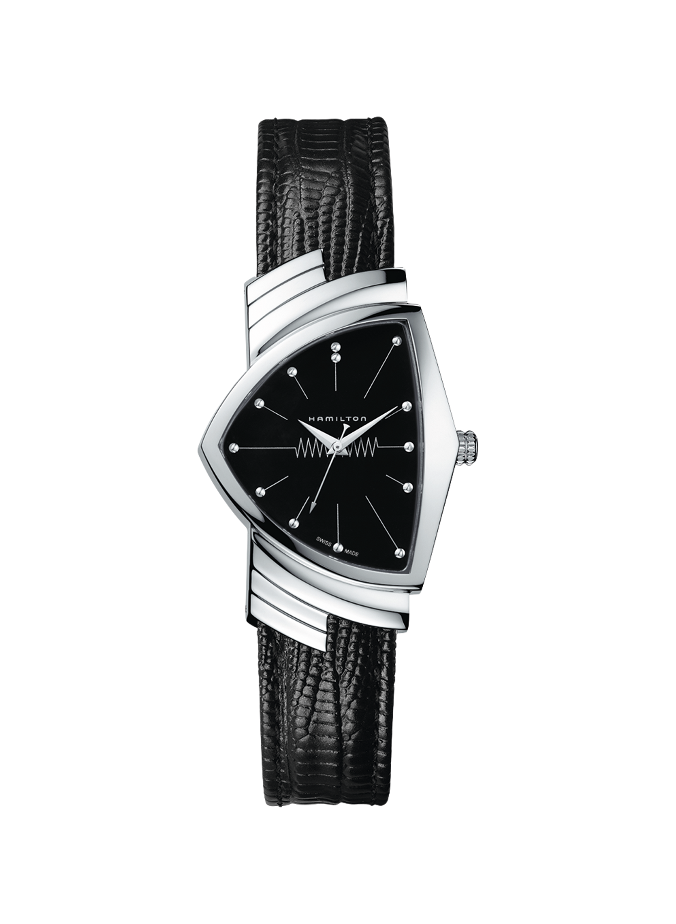 Montre à quartz en cuir et acier inoxydable HAMILTON Noir