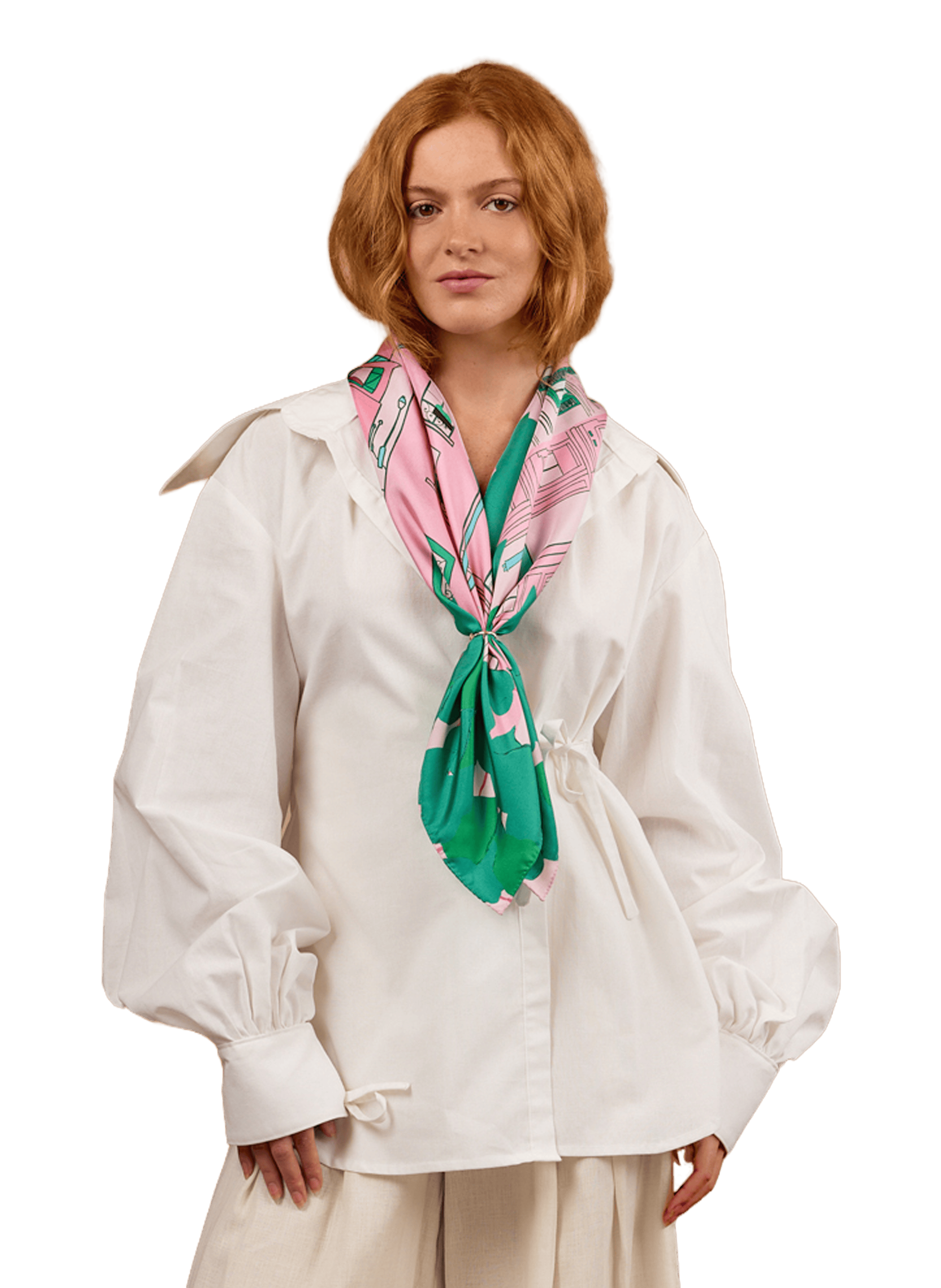 Montmartre - Carré 75 imprimé en soie PETITJEAN PARIS Multicolore