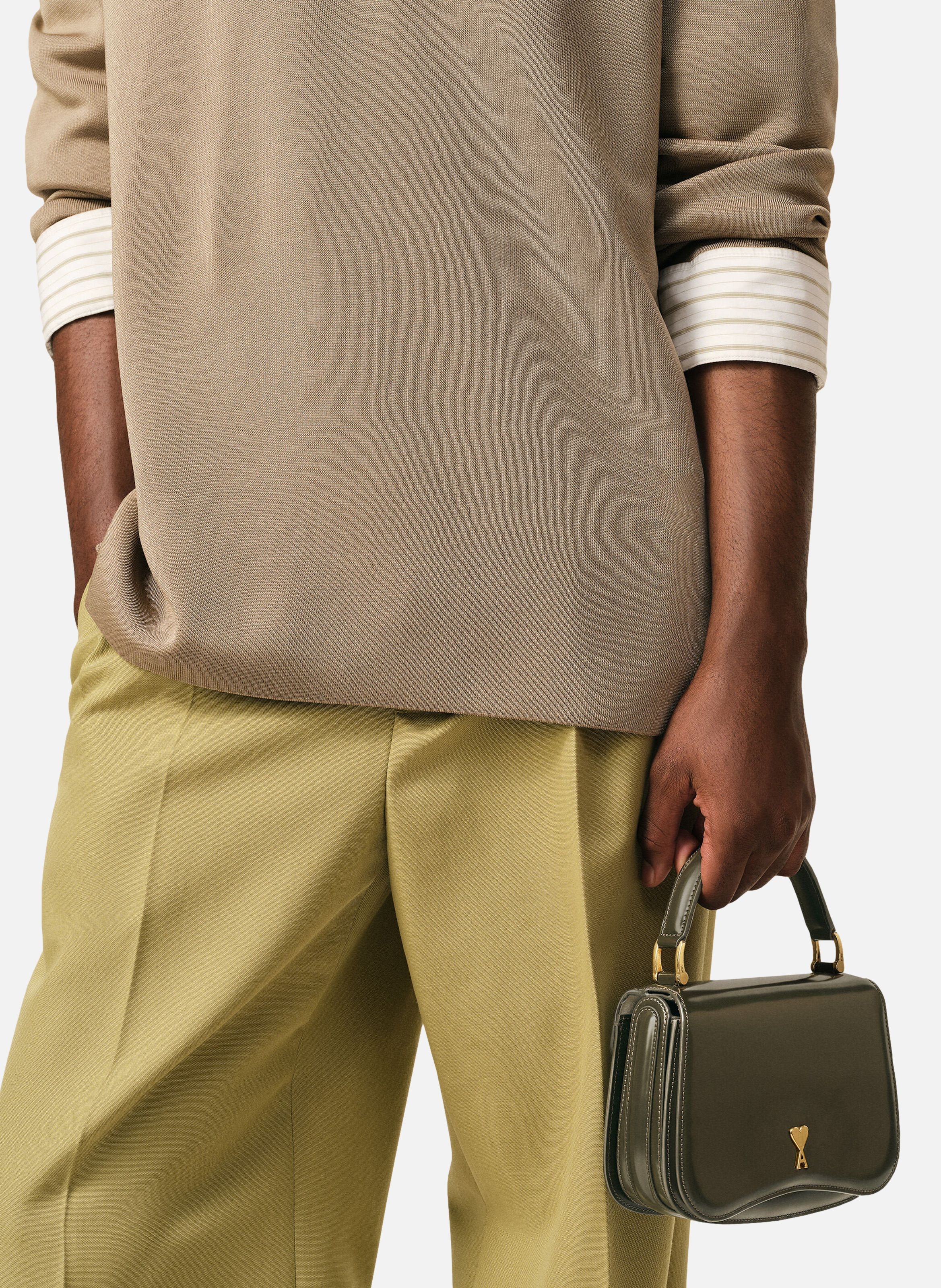 Sac Top Handle Paris Paris En Cuir Glacé unisexe AMI PARIS Vert