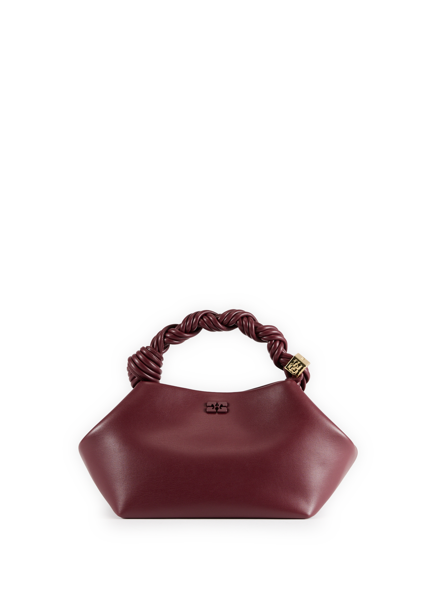 GANNI Mixed leather handbag Red