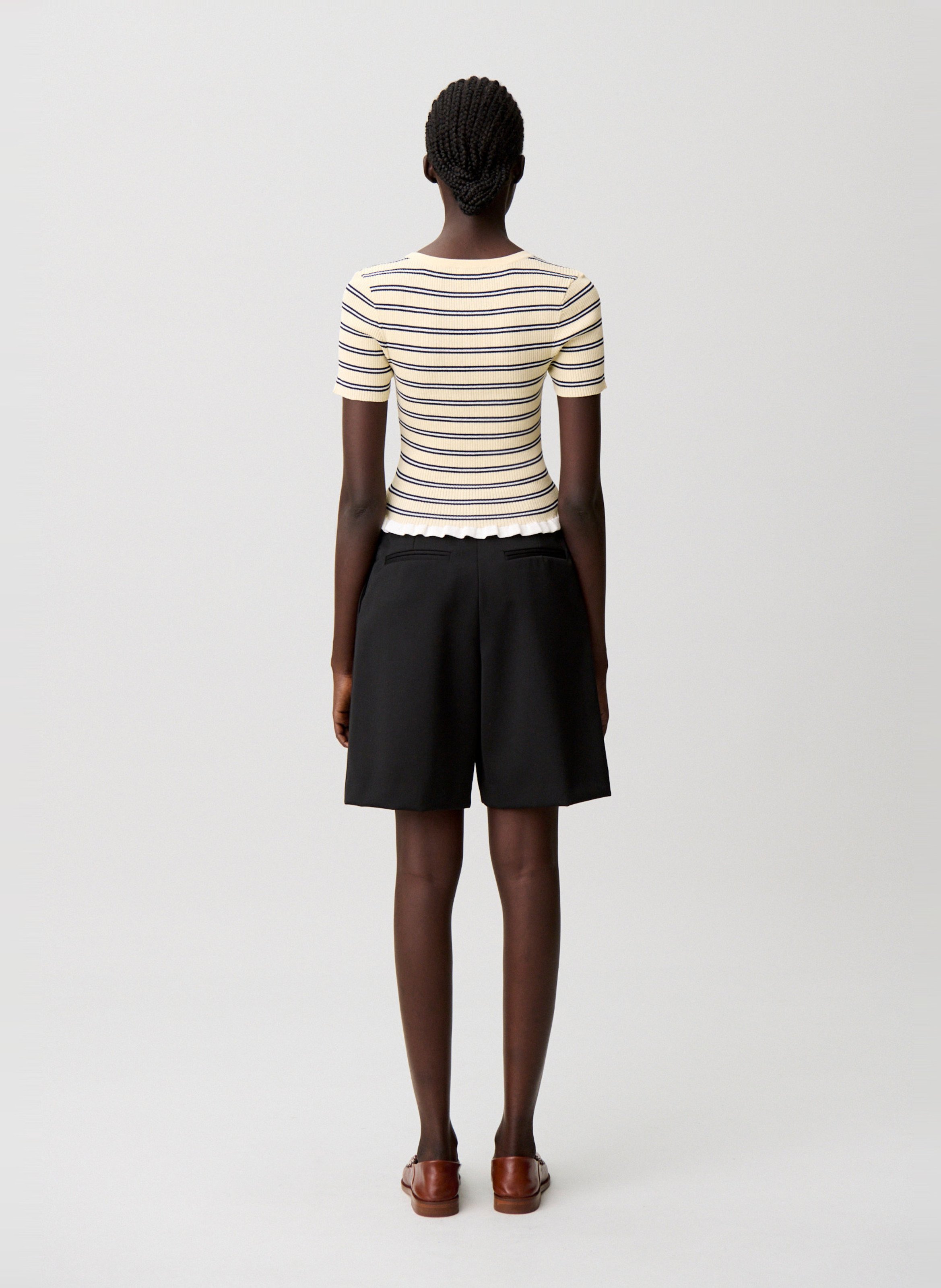 Top moulant côtelé à rayures CLAUDIE PIERLOT Multicolore