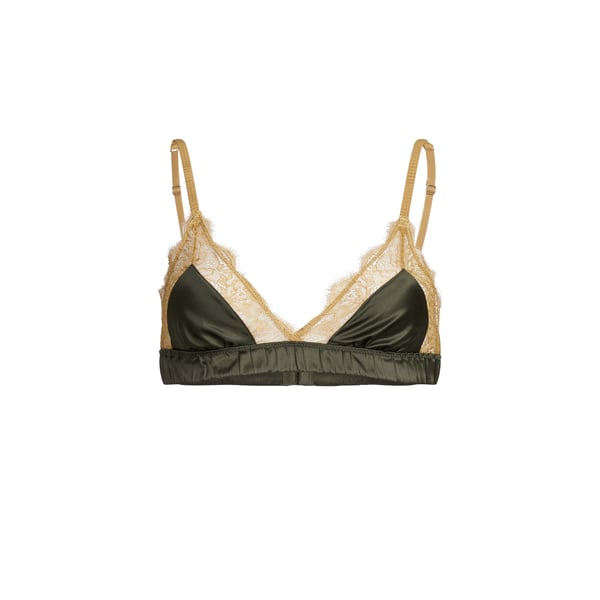 Love Stories Soutien-gorge Triangle Satiné Et Dentelle In Black