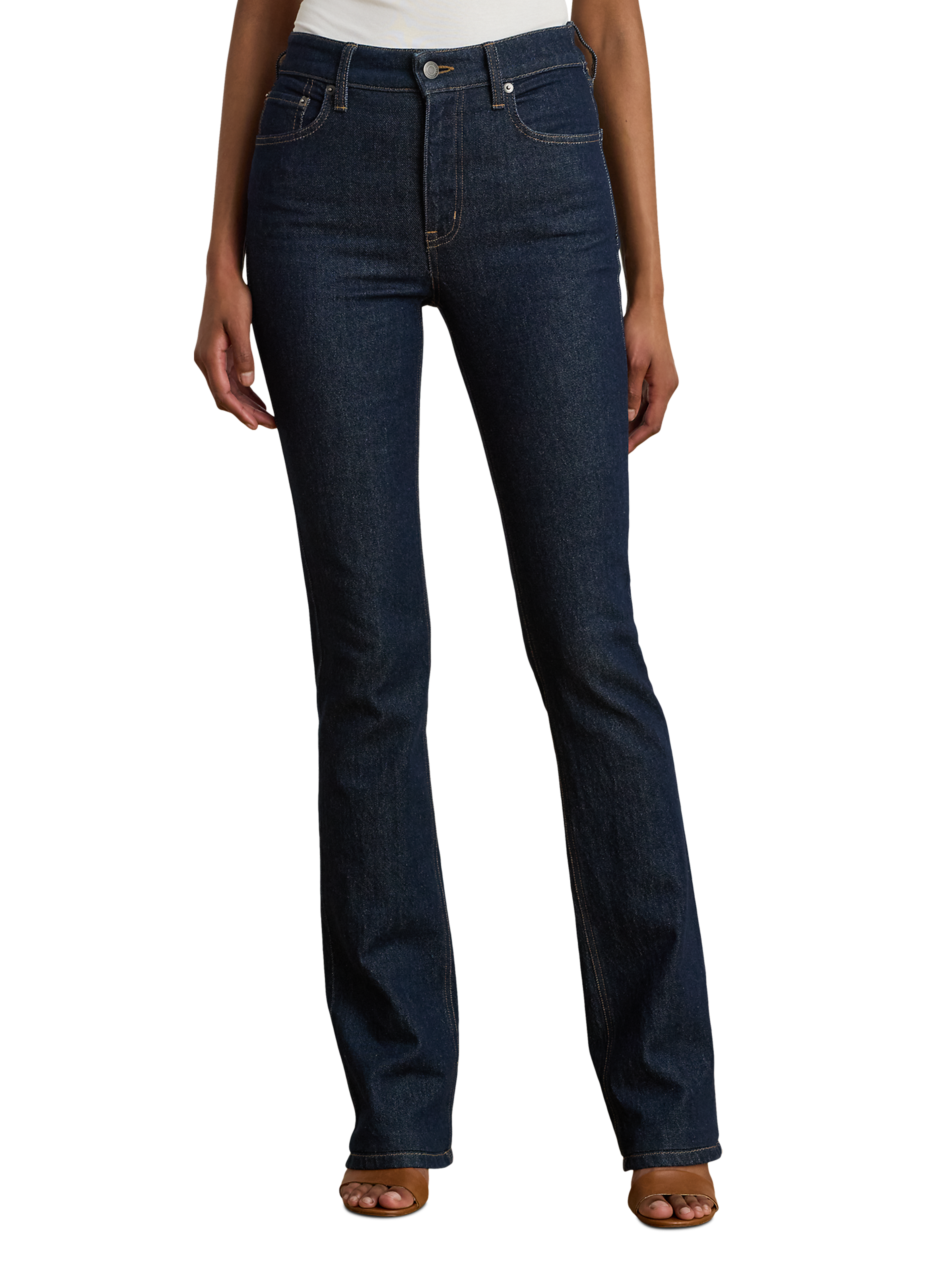 Bootcut jeans in mixed cotton LAUREN Blue