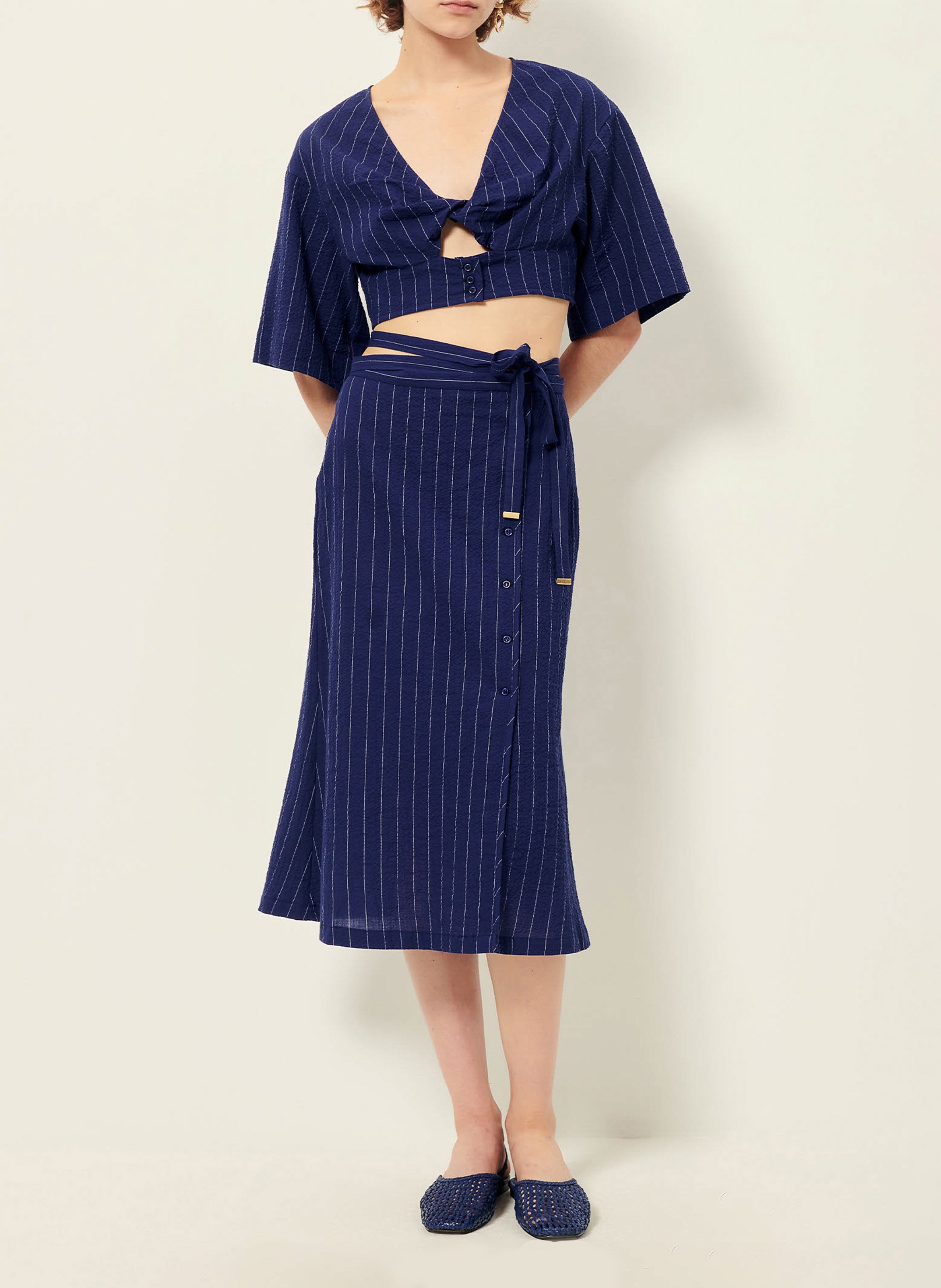 Top court noué à rayures playa SESSUN Bleu