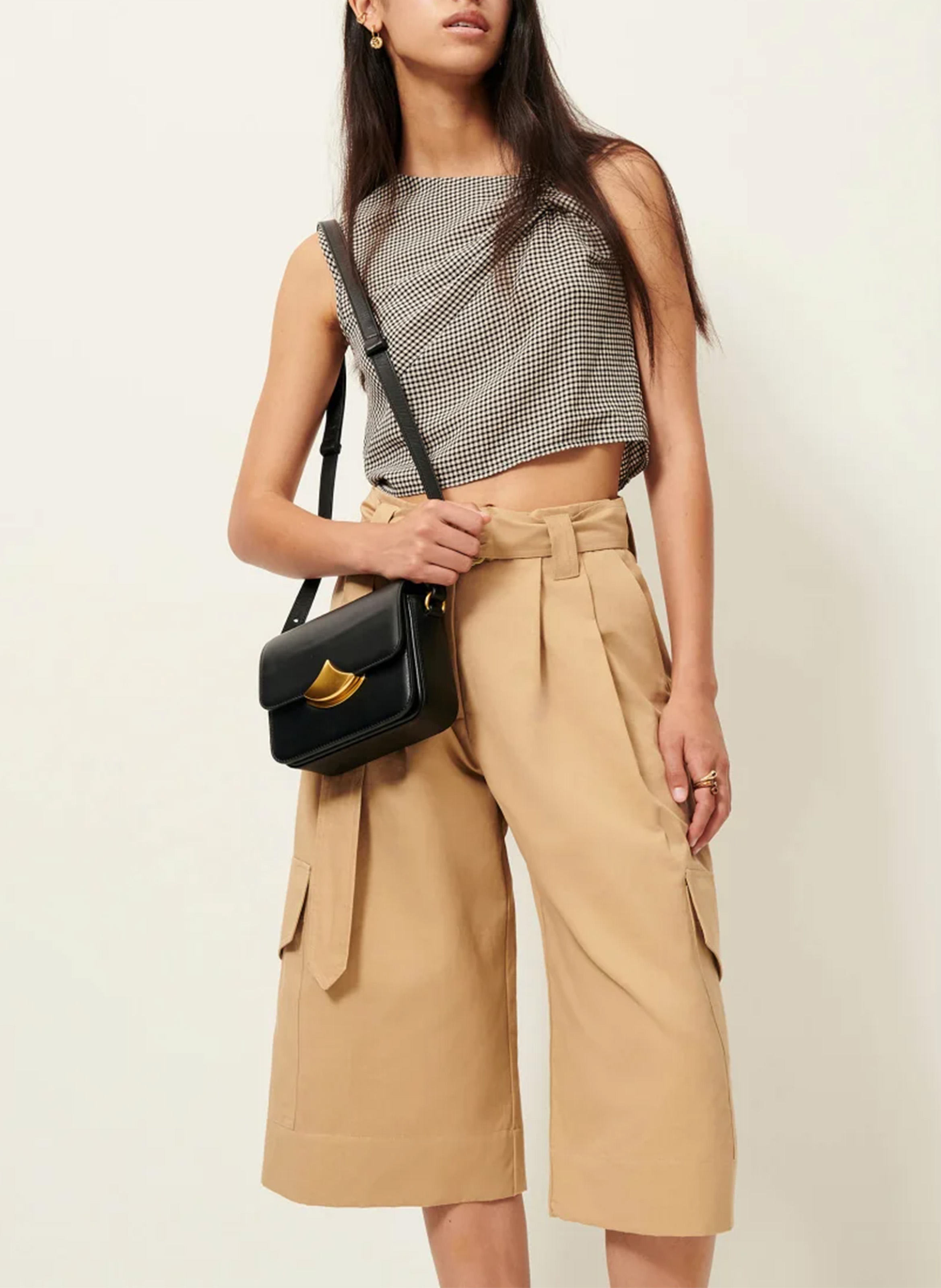 Top droit col asymétrique imprimé luma SESSUN Gris