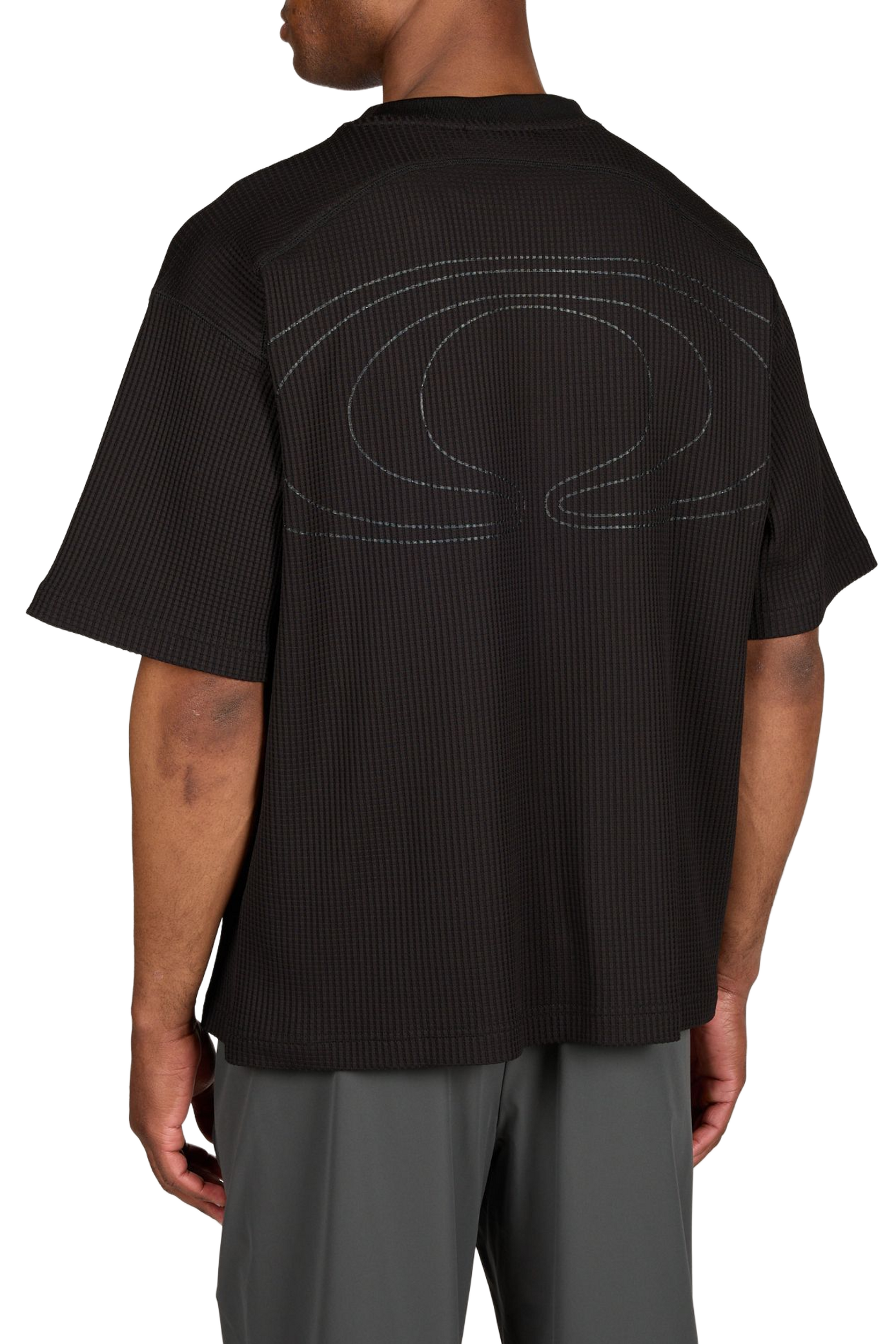 T-shirt ample en maille gaufrée RAINS Noir