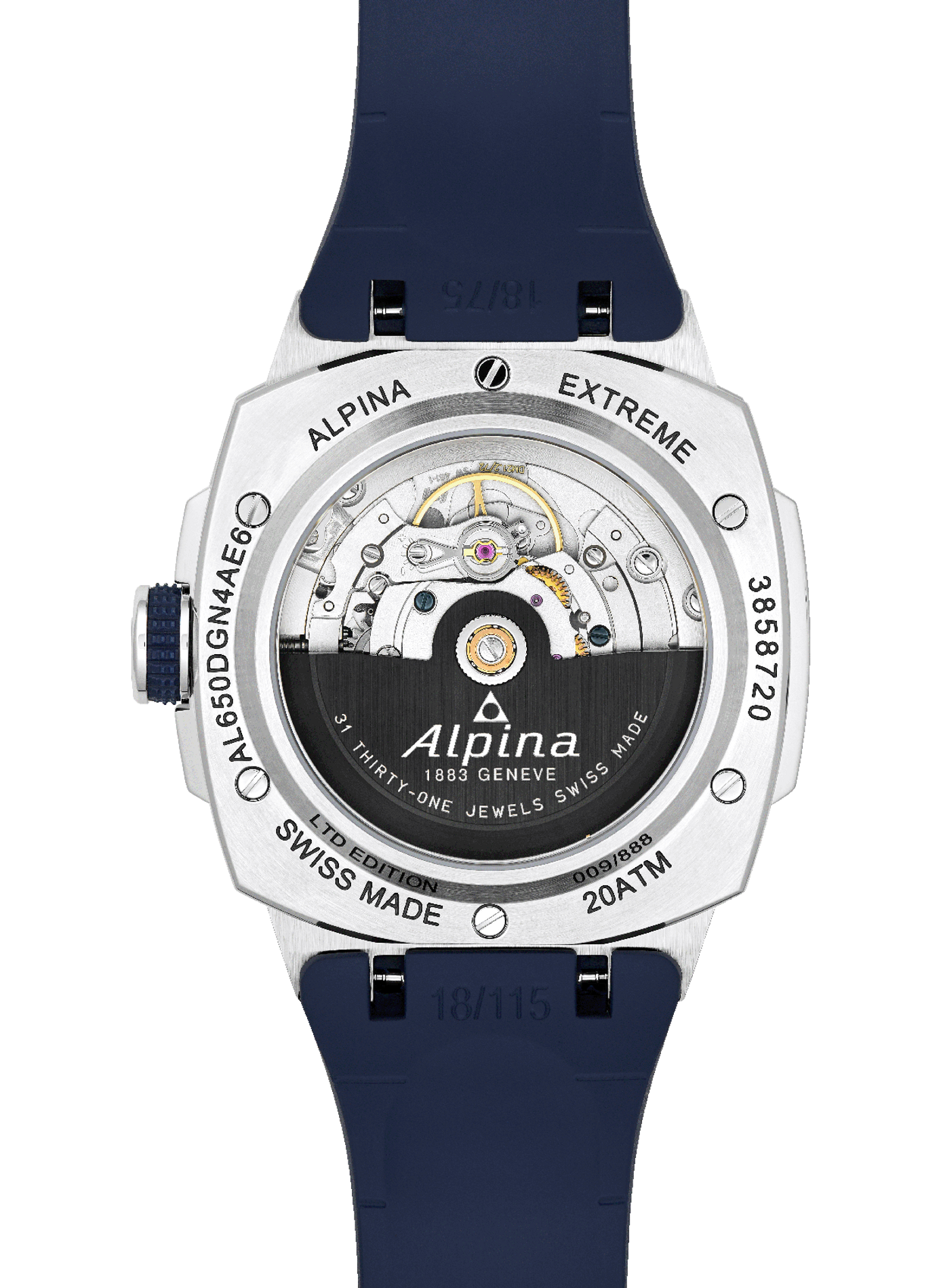 Montre automatique Extreme Regulator Automatic en caoutchouc  ALPINA Gris