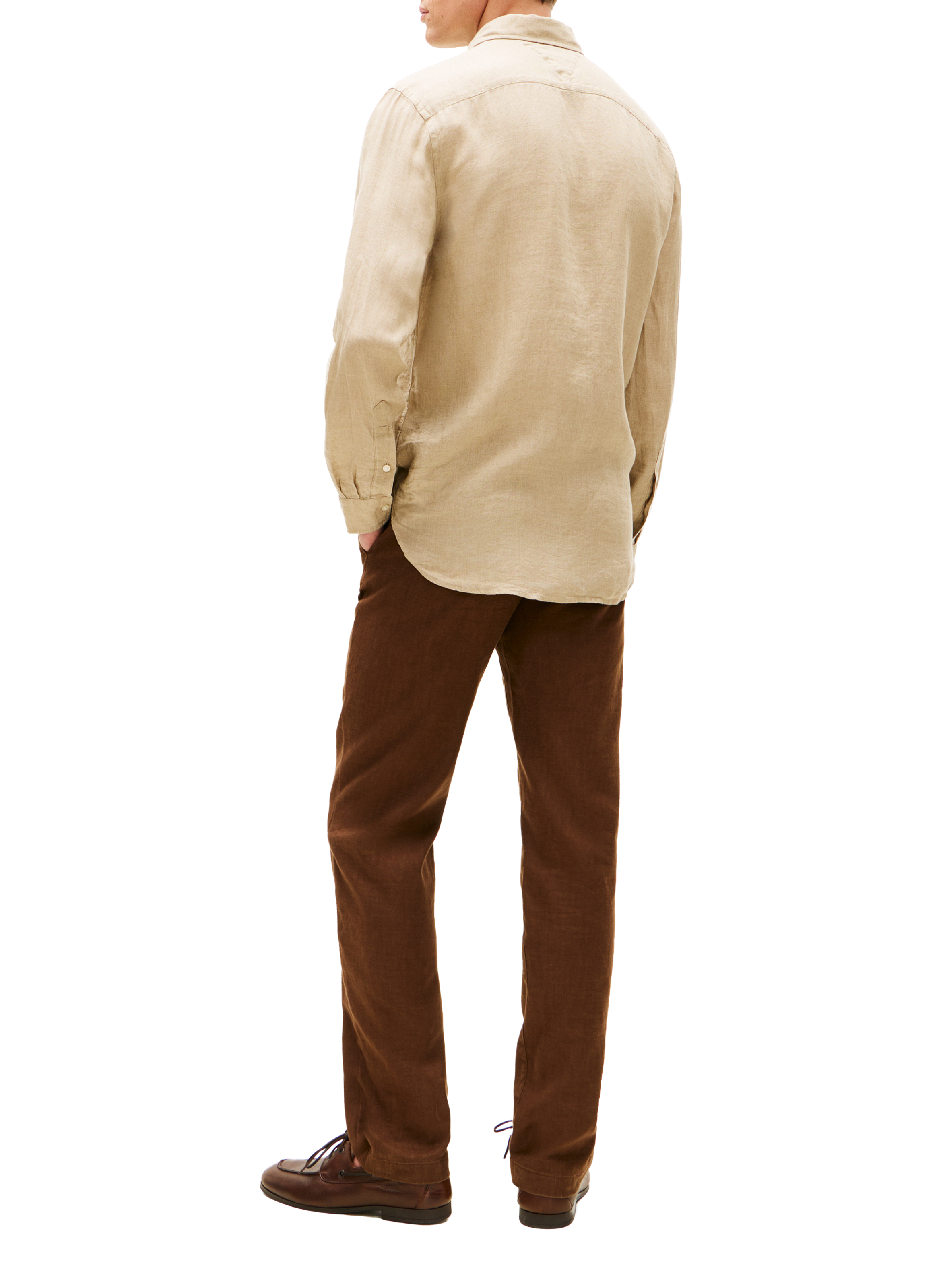 Chemise droite en lin TOMMY HILFIGER Beige