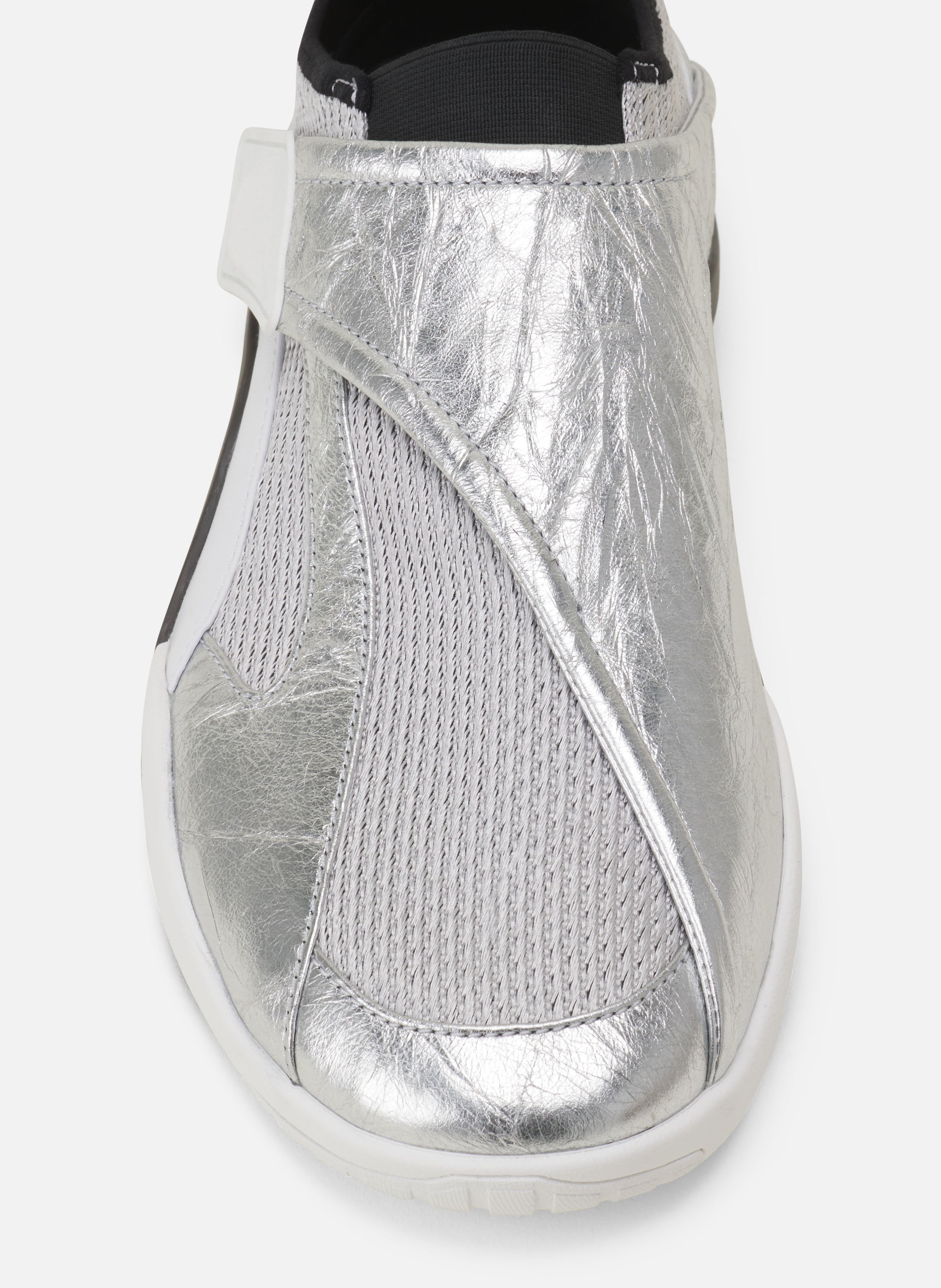 Sneaker lnv1 en cuir metallise froisse LANVIN Noir