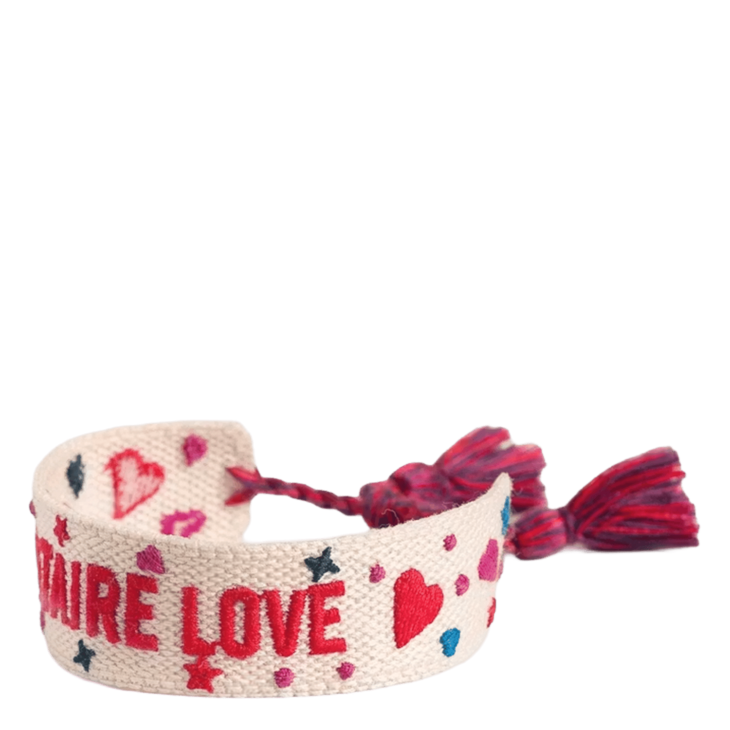 Bracelet brodé ajustable en coton ZADIG&VOLTAIRE Blanc