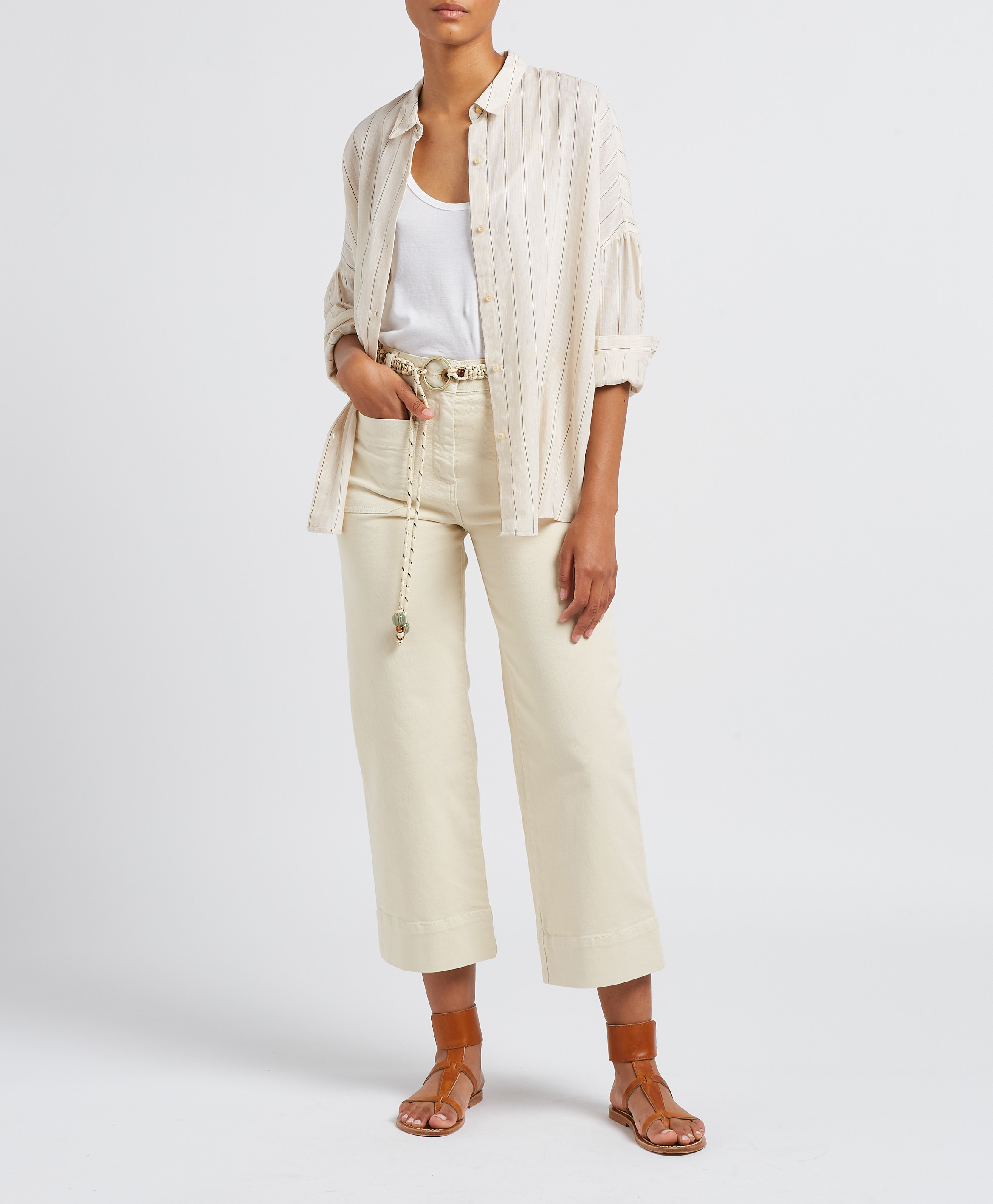 Chemise ample col classique botan SESSUN Beige
