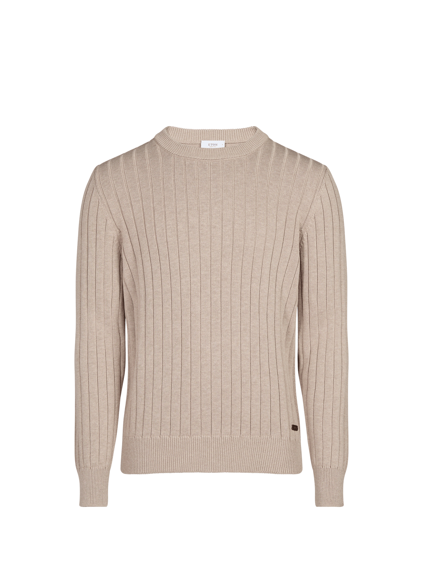 Pull col rond en coton ETON Beige
