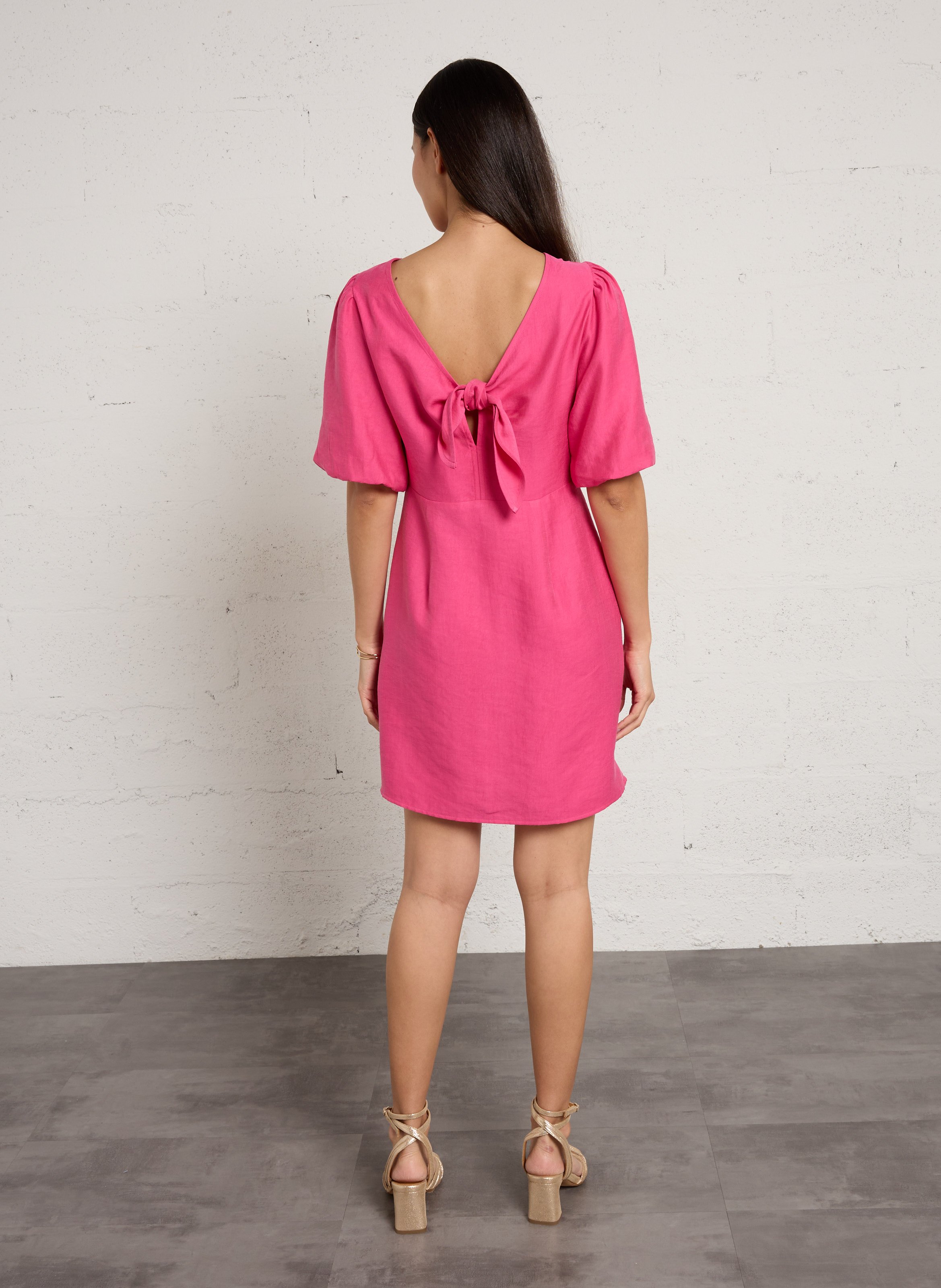 Robe courte ample col v bayla MAISON 123 Rose