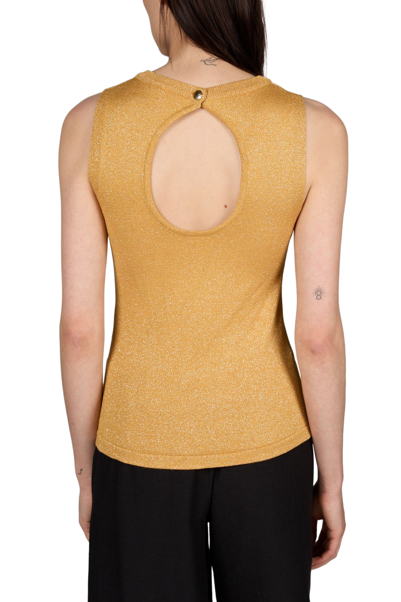 Top brillant Vitammy sans manches VILA Jaune