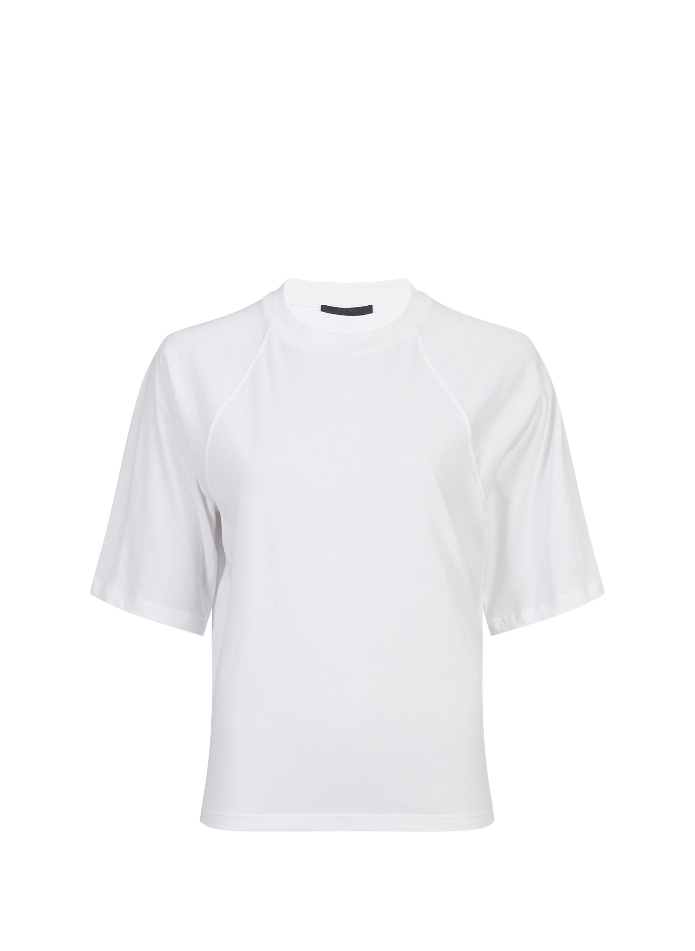 Round-neck T-shirt with a tie-back detail in cotton TIBI White