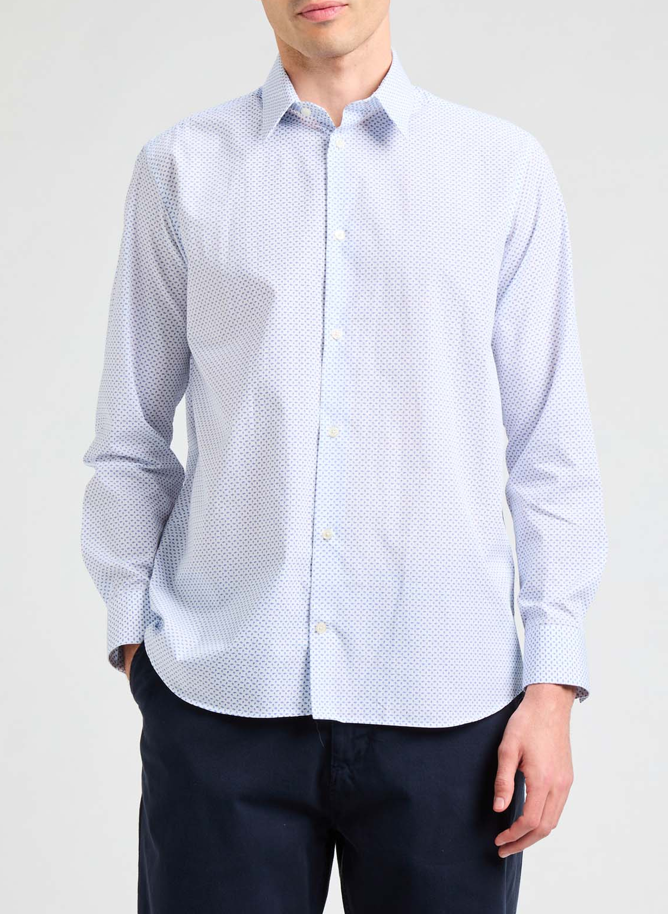 Chemise droite à motif Fasseti AU PRINTEMPS PARIS Bleu
