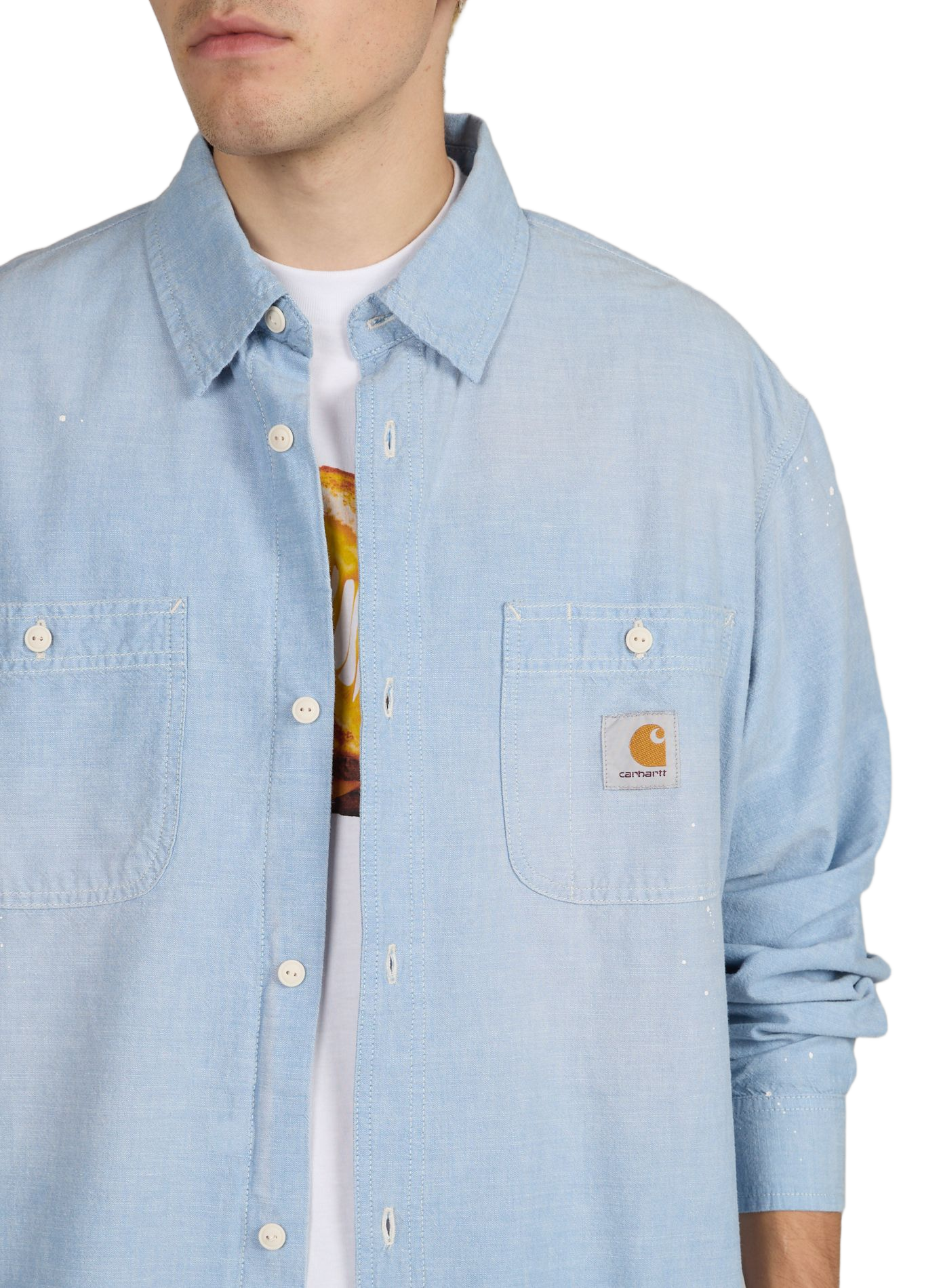 Oversized cotton long-sleeve shirt CARHARTT WIP Blue