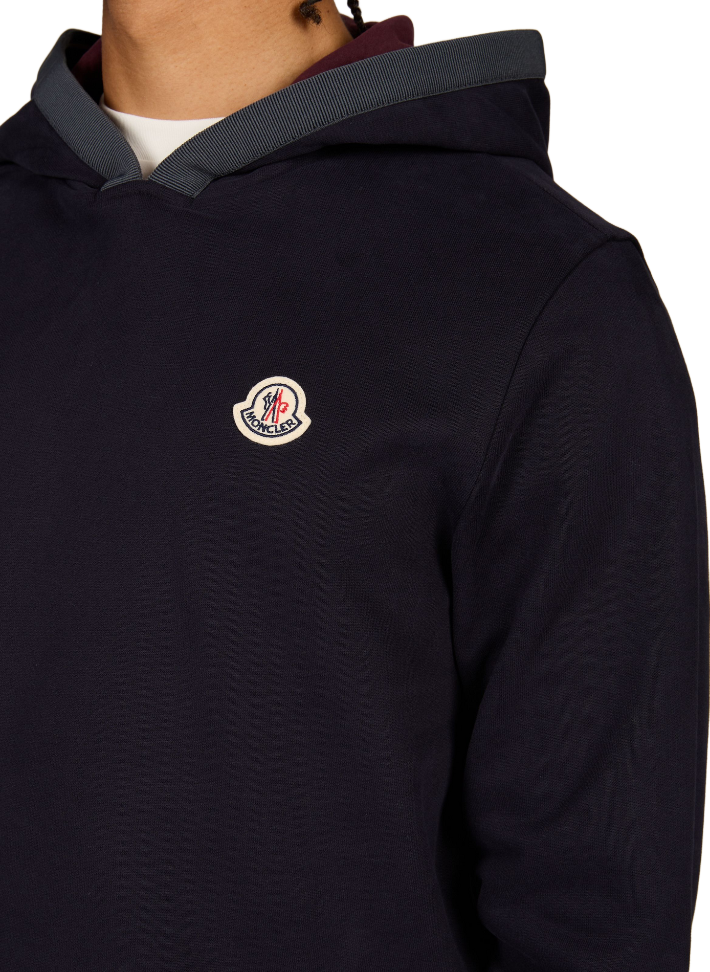 Sweatshirt à logo en coton MONCLER Bleu