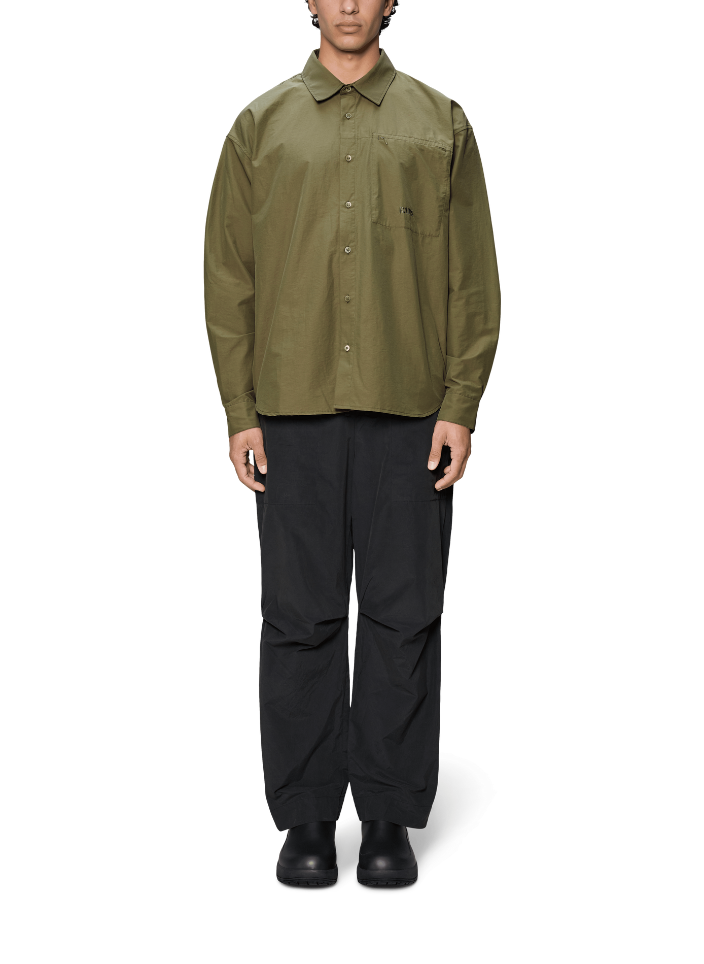 Chemise en coton mélangé RAINS Kaki