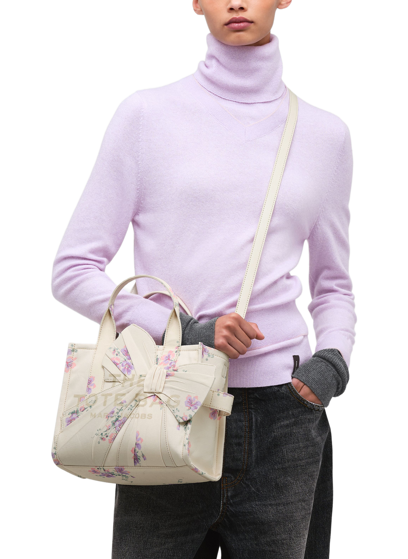 Bolso tote The Small Tote estampado en algodón MARC JACOBS Blanco
