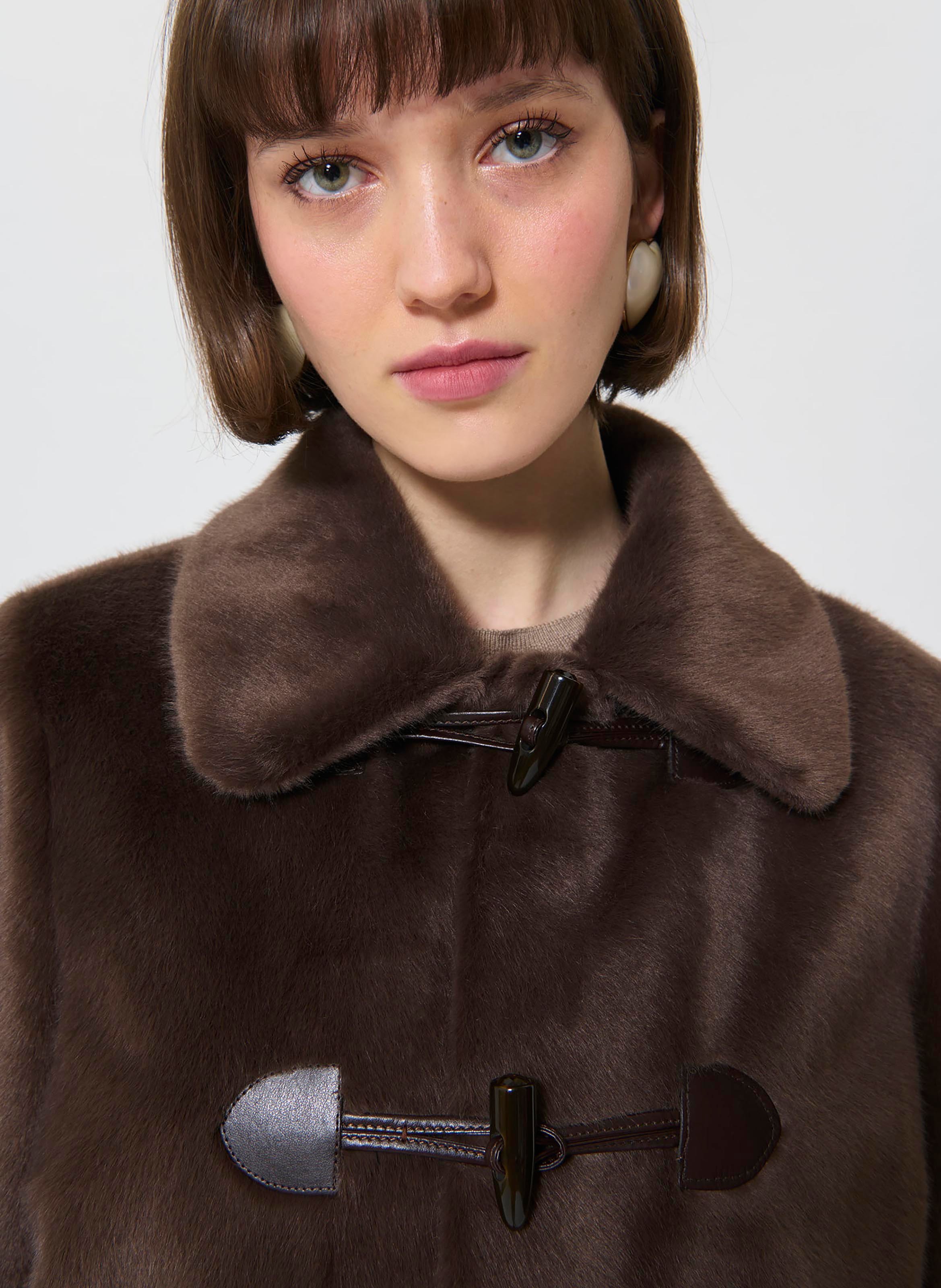 Manteau fausse fourrure maurizio TARA JARMON Marron
