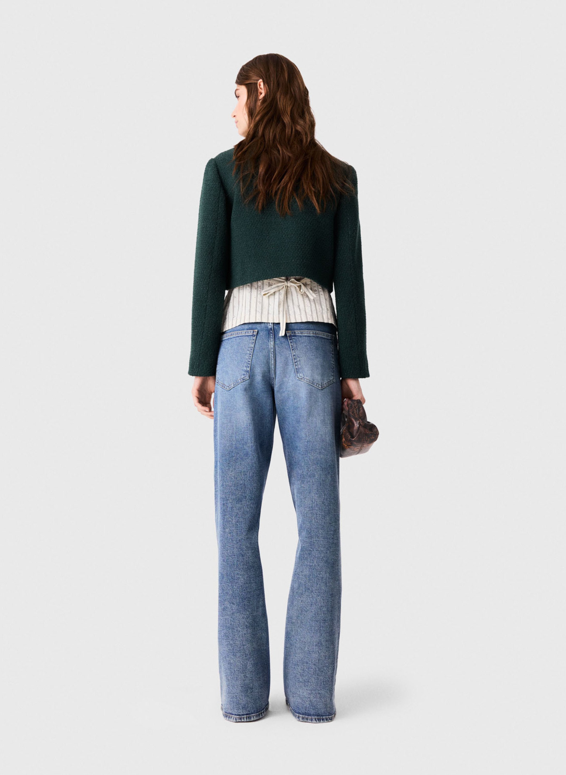 Veste courte en coton mélangé MAJE Vert