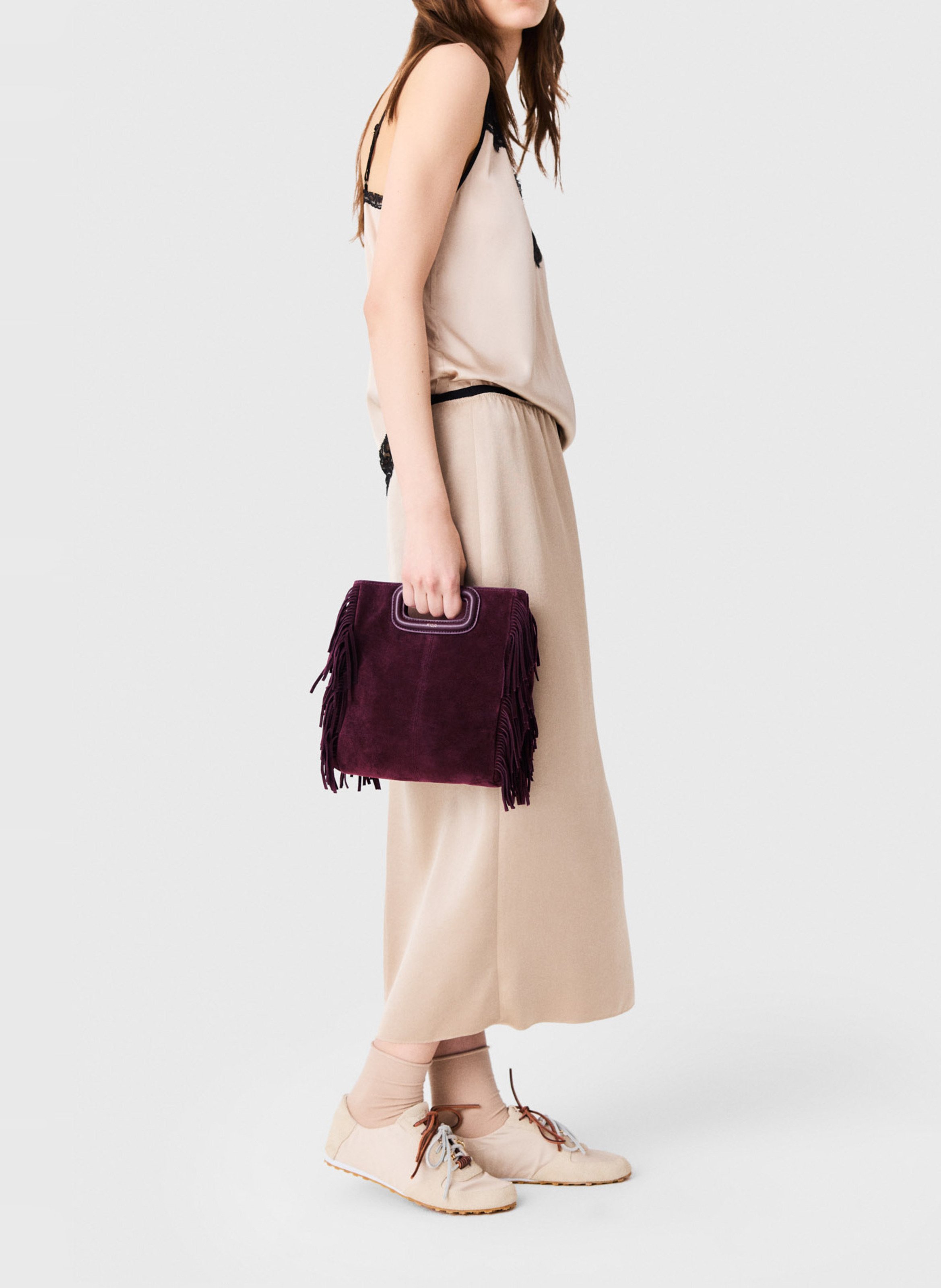 Sac bandoulière en cuir m MAJE Violet