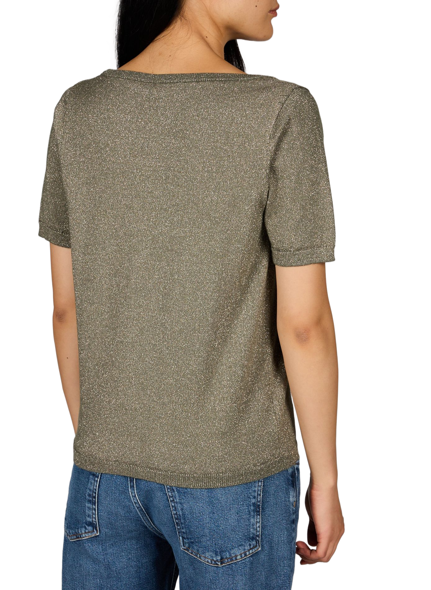 Kurzes Paillettentop VILA Khaki