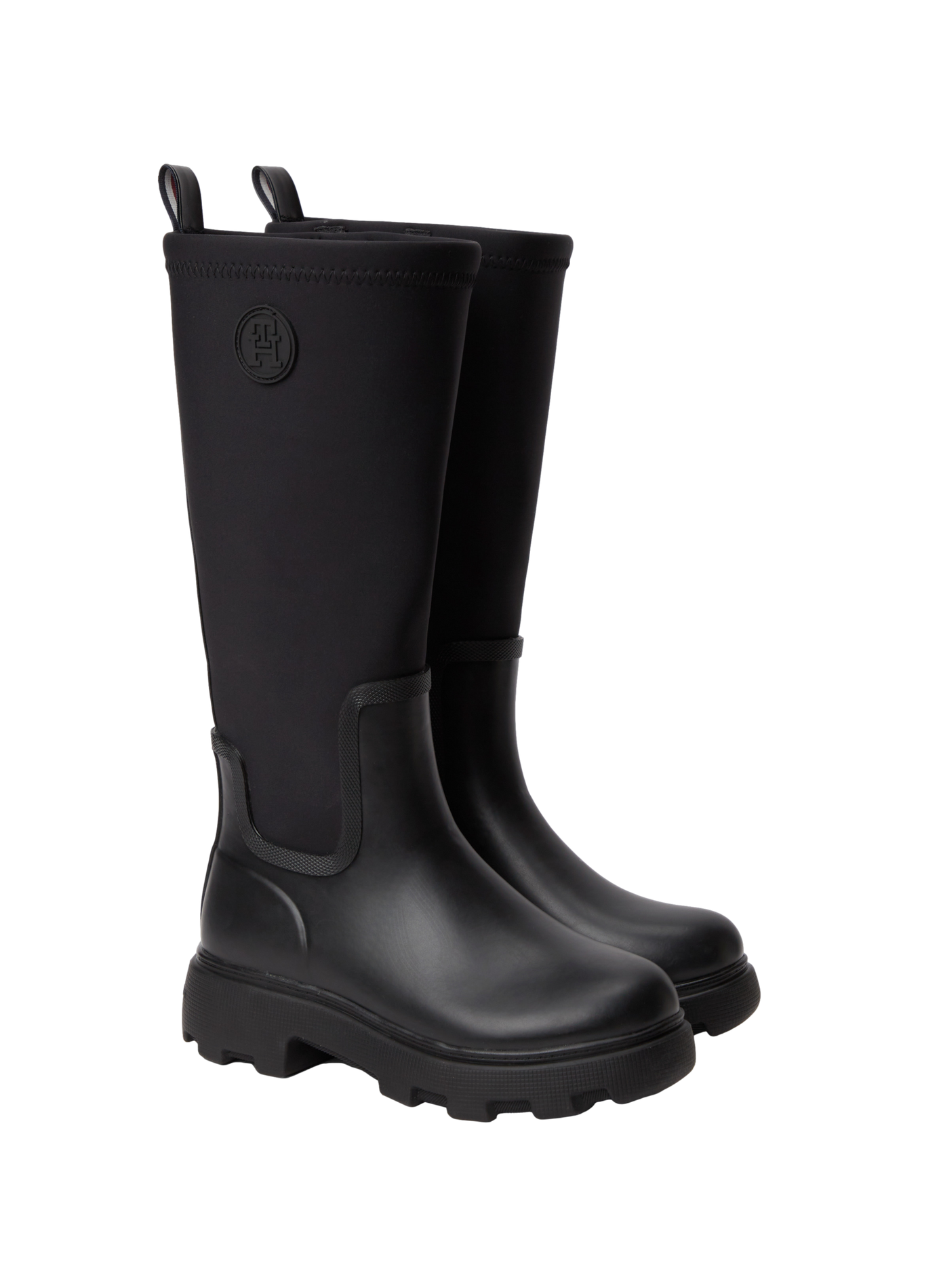 Bottes hautes unies TOMMY HILFIGER Schwarz
