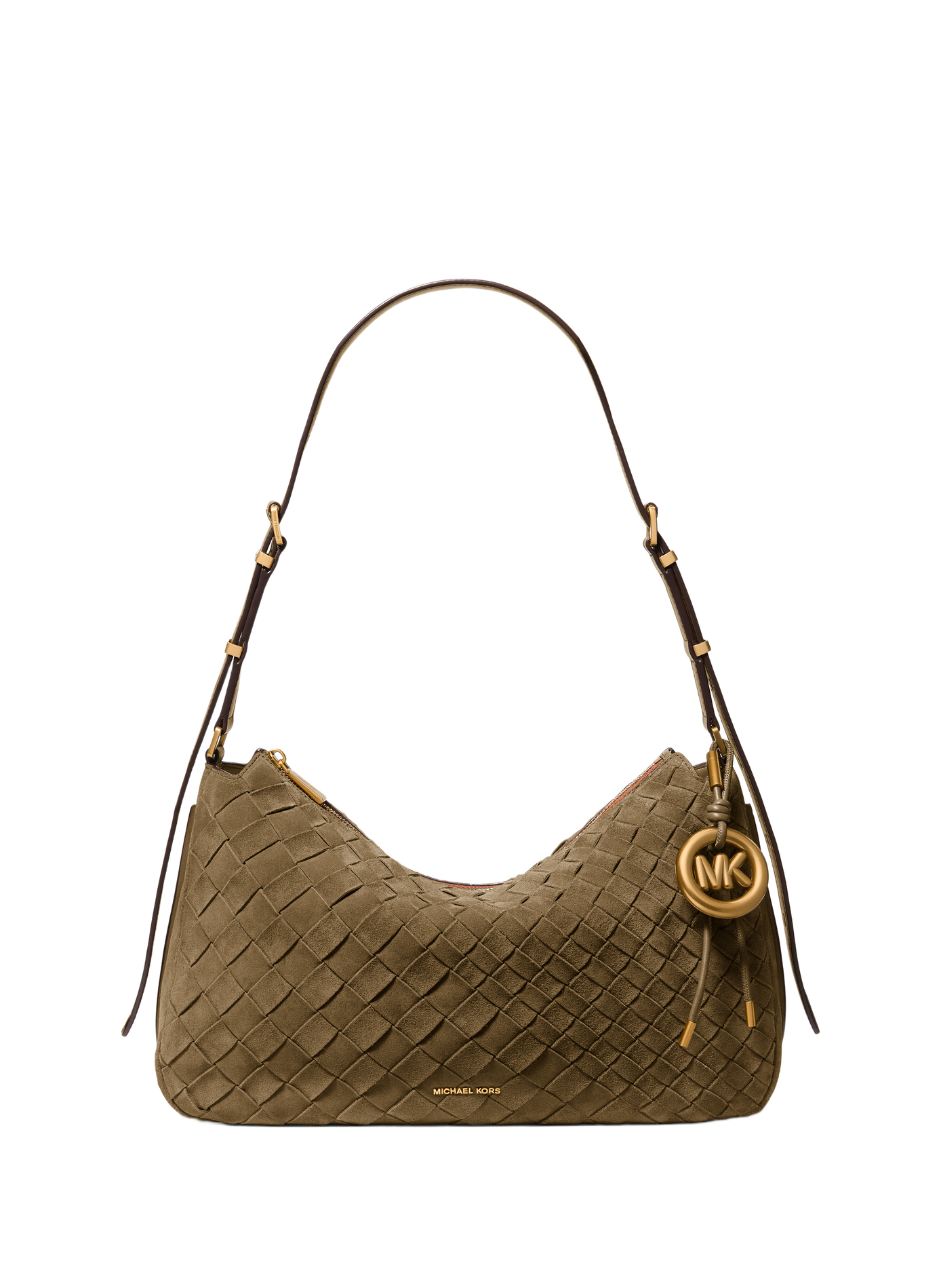 Woven leather shoulder bag MICHAEL KORS Brown