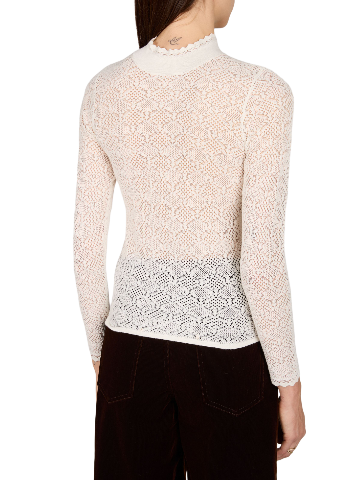 Top straight collar embroidered in blended cotton PETITE MENDIGOTE Beige