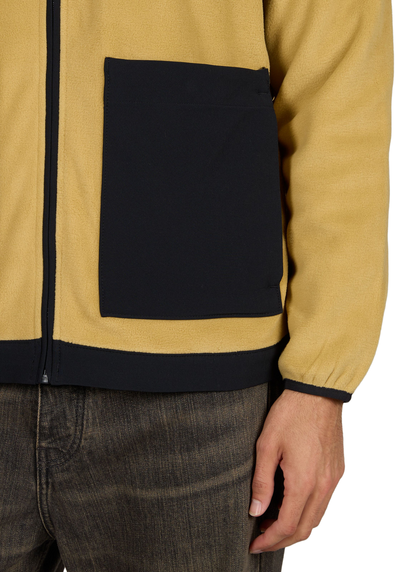 Plain zip-up high-neck fleece COLUMBIA Yellow