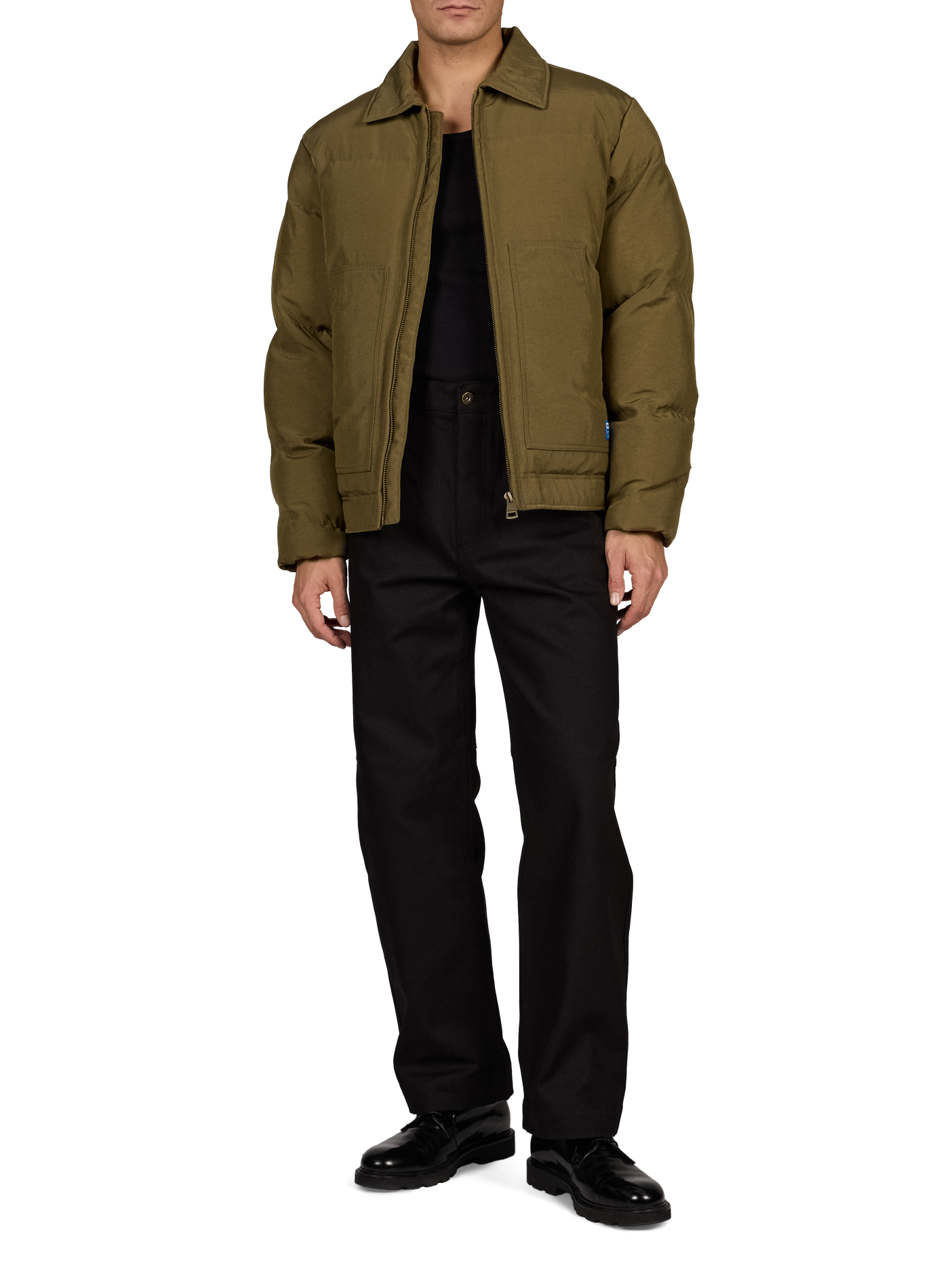 Straight cotton-blend trousers HUGO BLUE Black