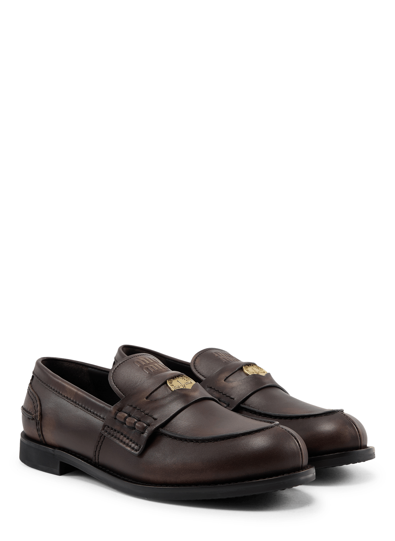 Mocassins en cuir  MIU MIU Noir