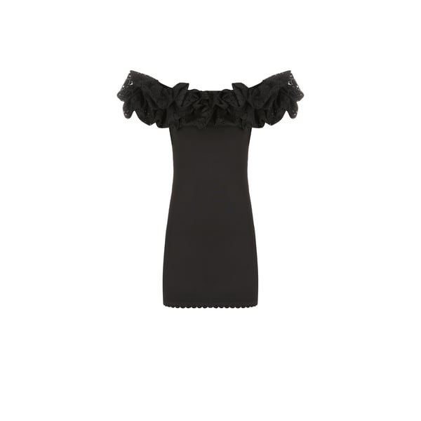 Robe courte à col bateau