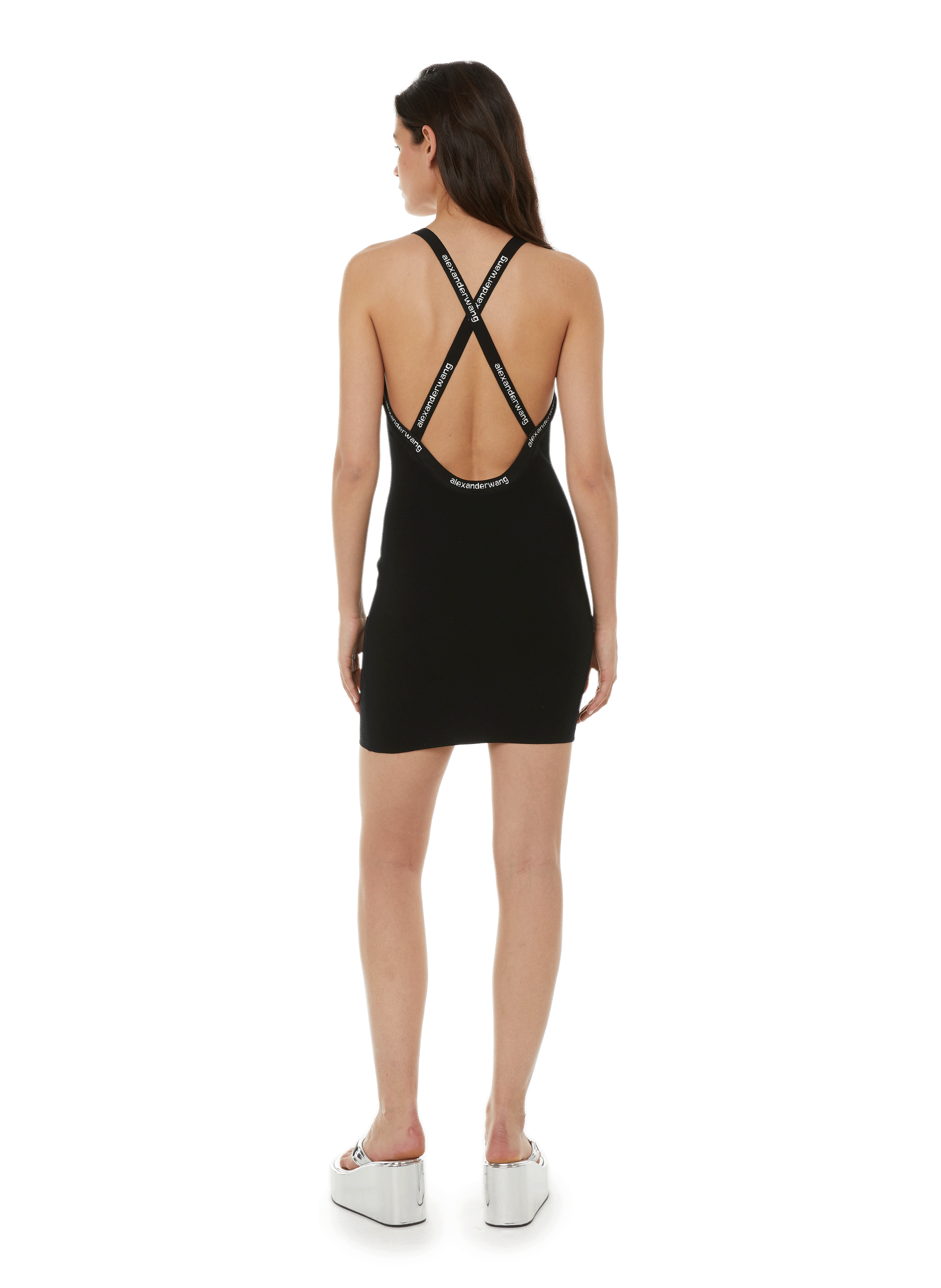 Robe courte en maille ALEXANDER WANG Noir