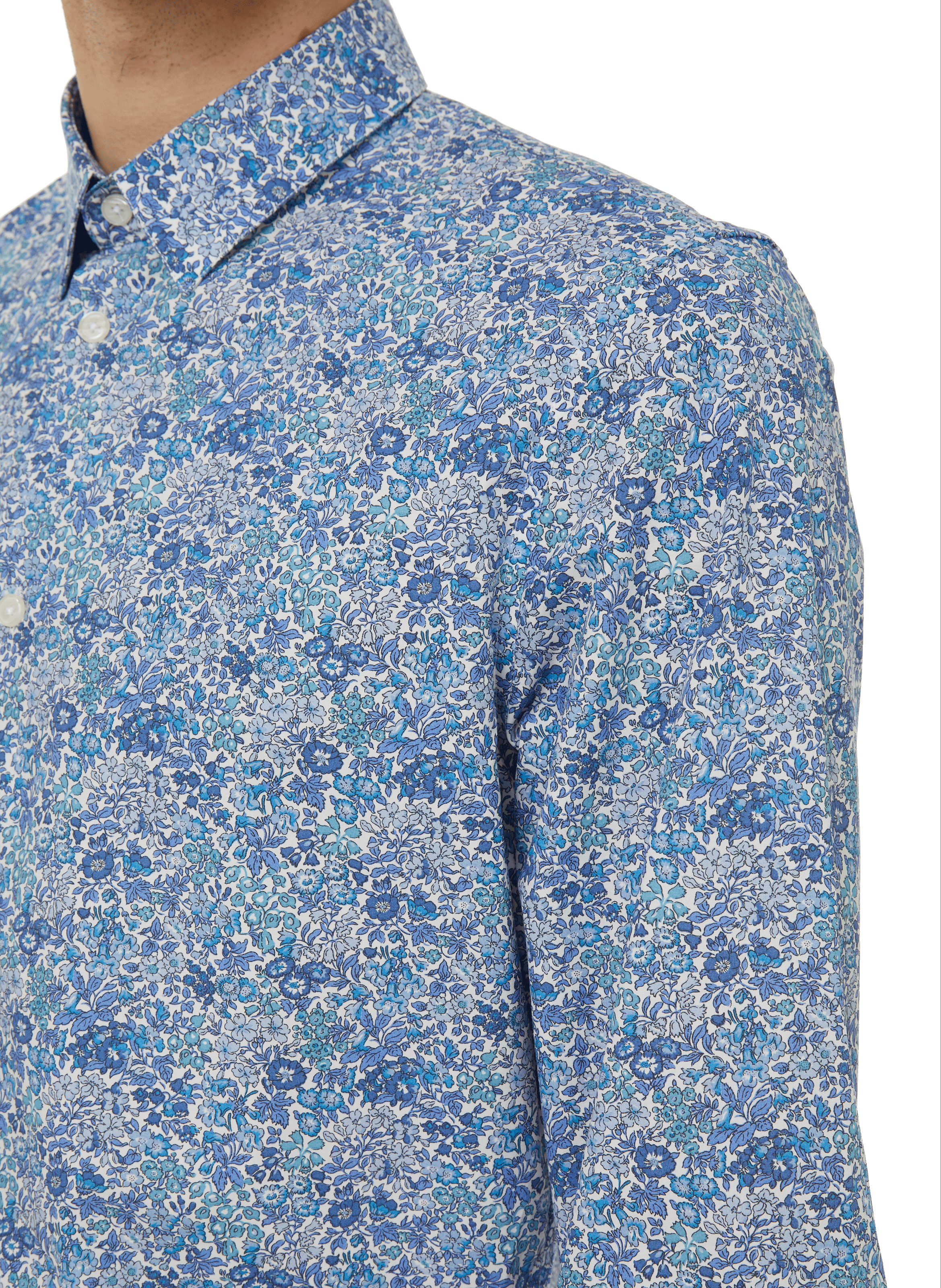 Chemise Blossom en popeline de coton AU PRINTEMPS PARIS Bleu