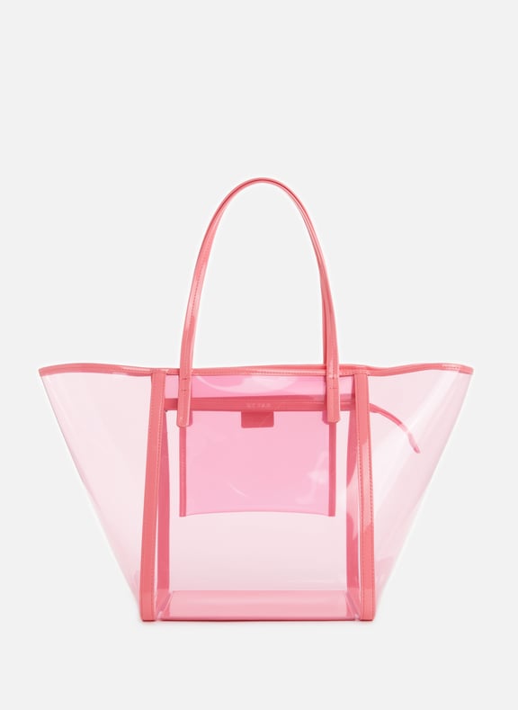 Pink transparent tote bag best sale