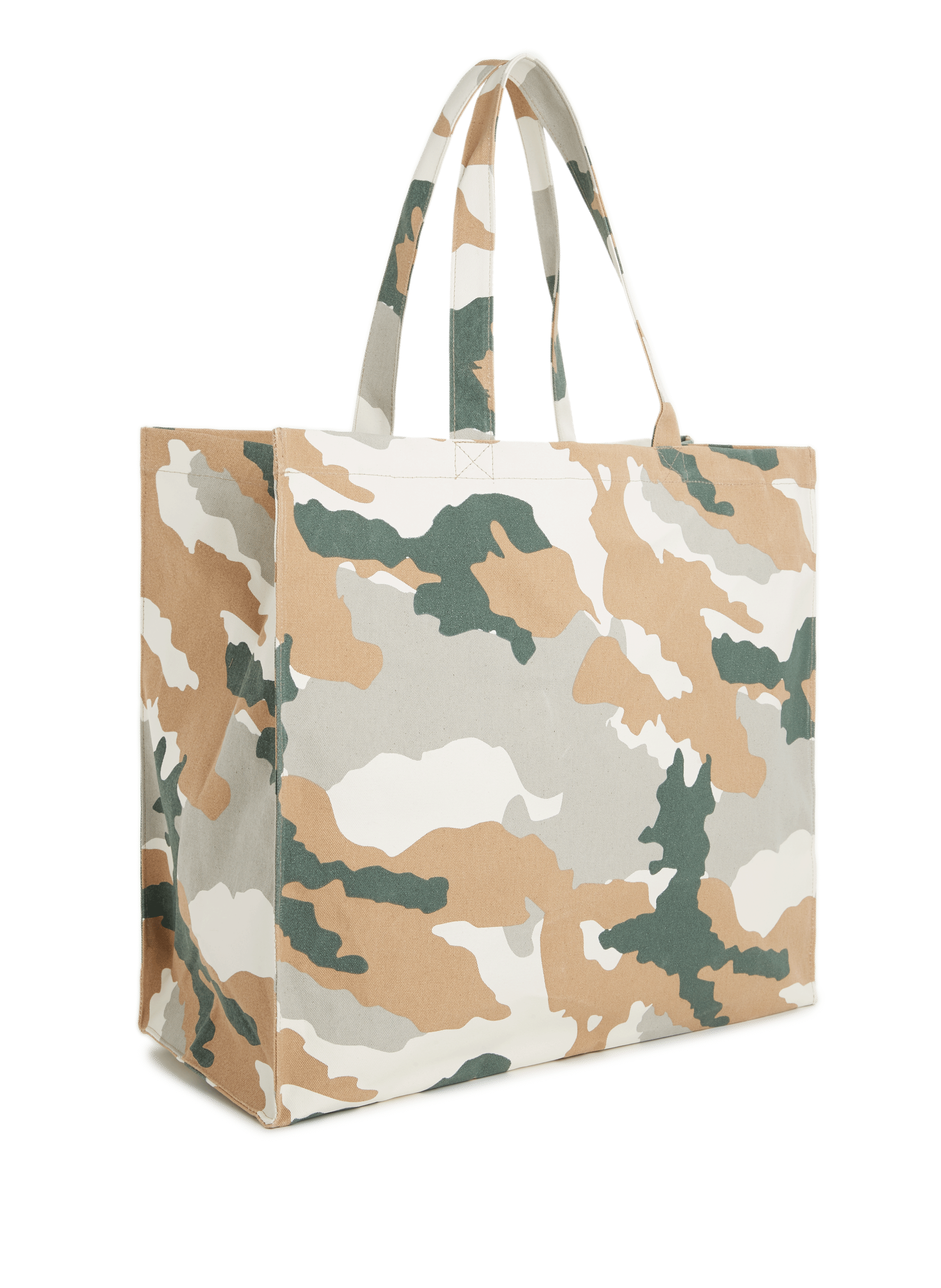 Sac cabas camouflage en coton SAISON 1865 Beige