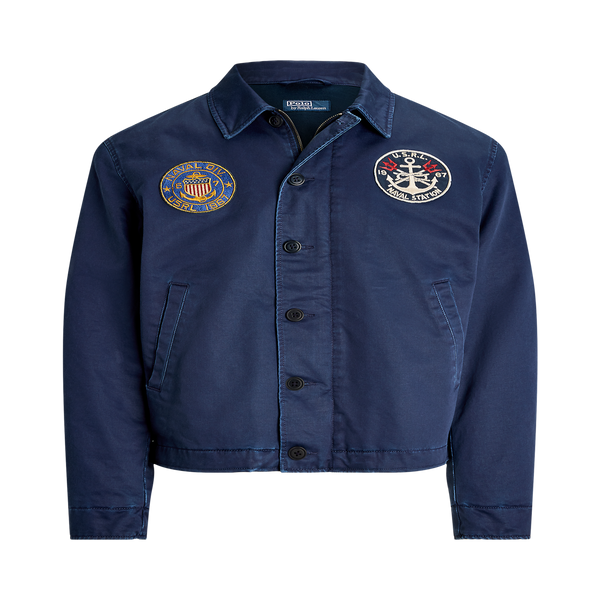 Shop Polo Ralph Lauren Cotton Outerwear Jacket In Blue