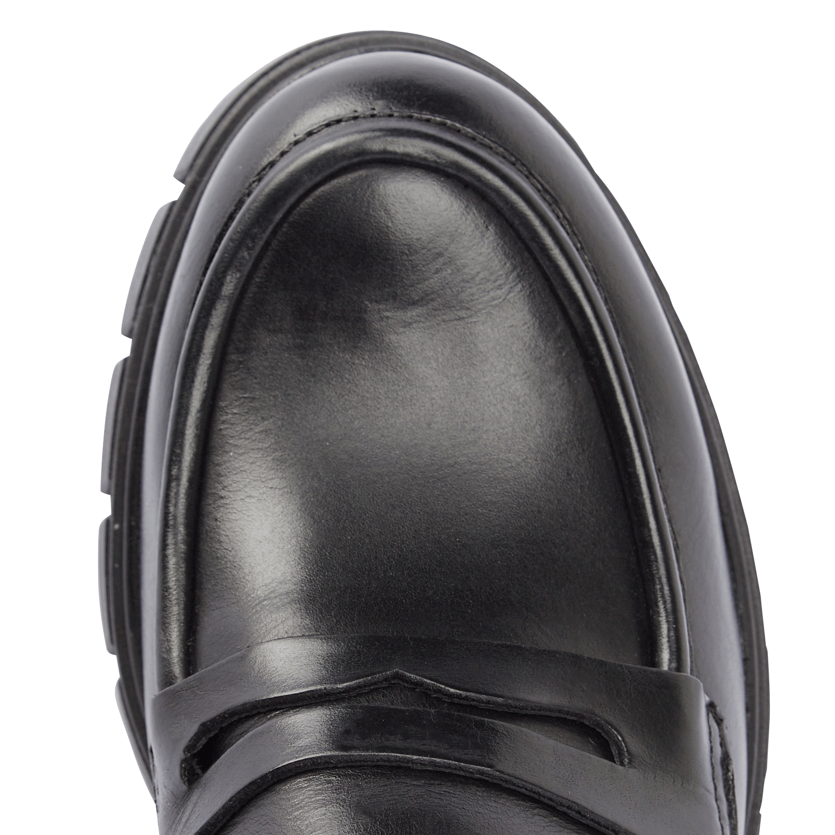 Mocassins crantés à talons en cuir aron JONAK Noir