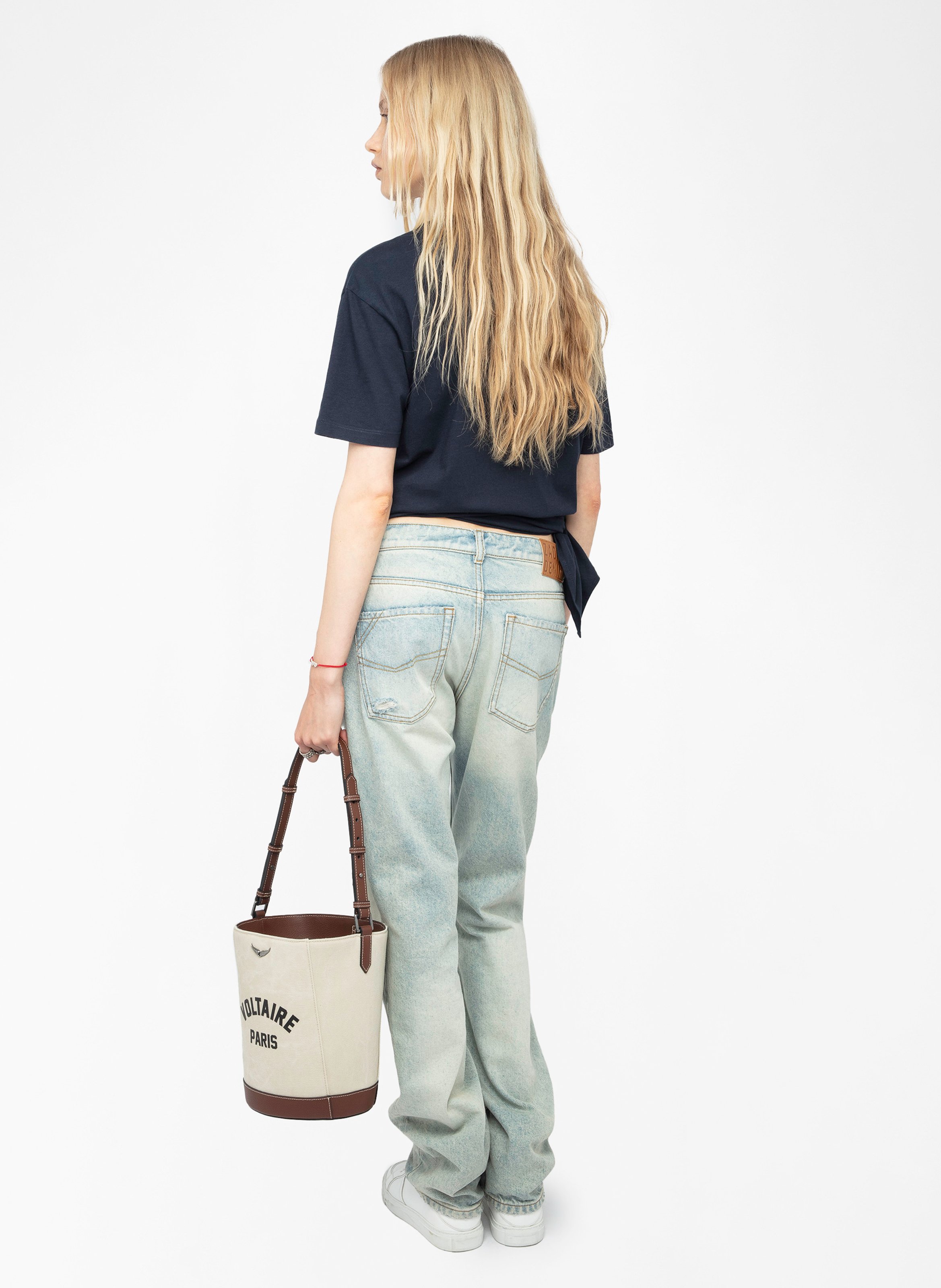 Tee-shirt col rond en coton edda ZADIG&VOLTAIRE Bleu