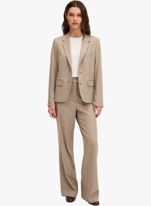 Pantalon large à fines rayures - cindelle | Beige by PABLO Pantalon large à fines rayures - cindelle Beige