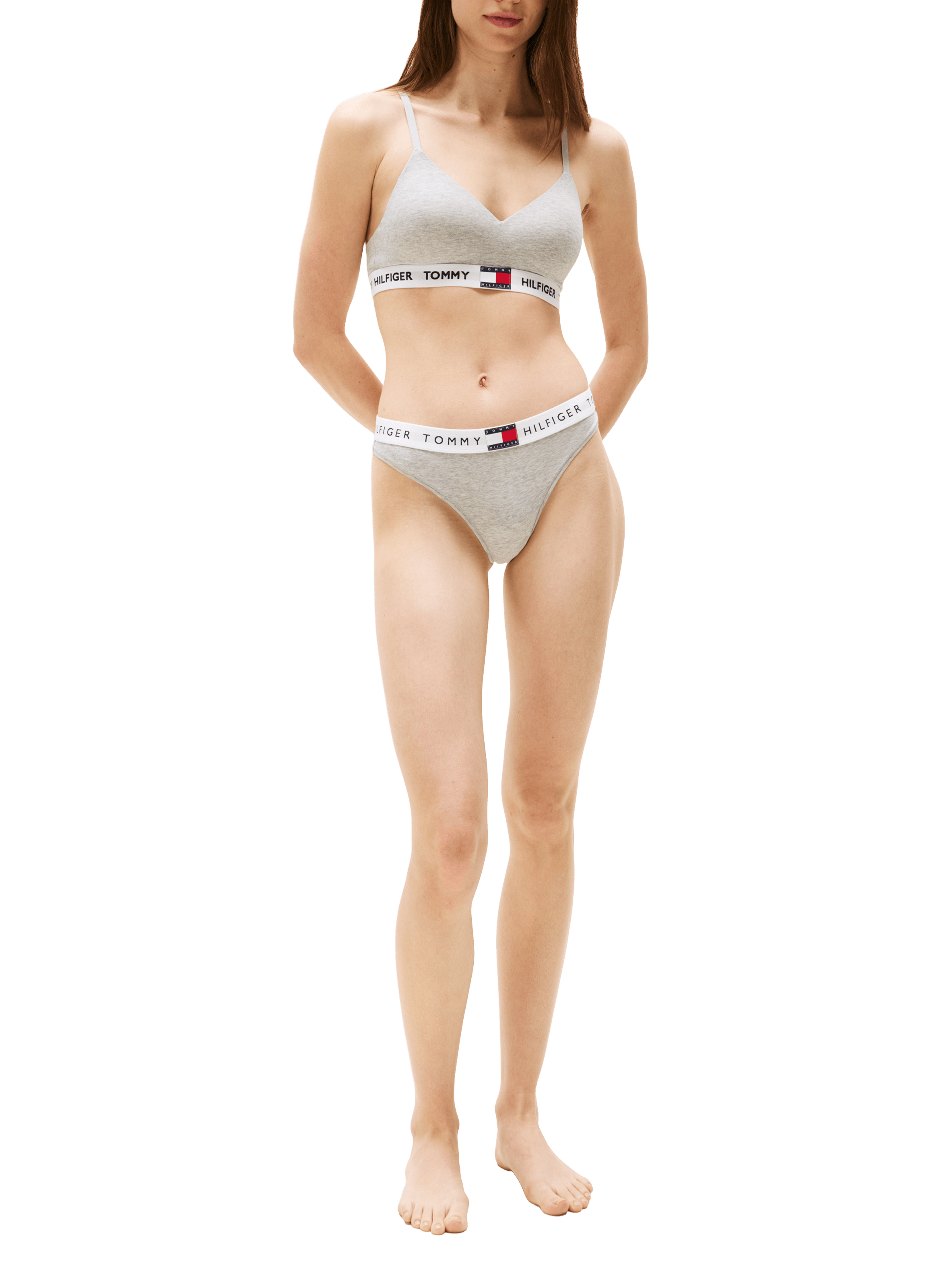 String en coton mélangé TOMMY HILFIGER Gris