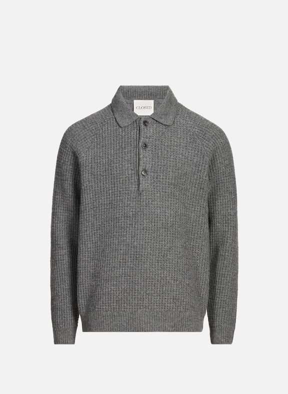 Pull col polo en laine Gris by CLOSED CLOSED Pull col polo en laine Gris