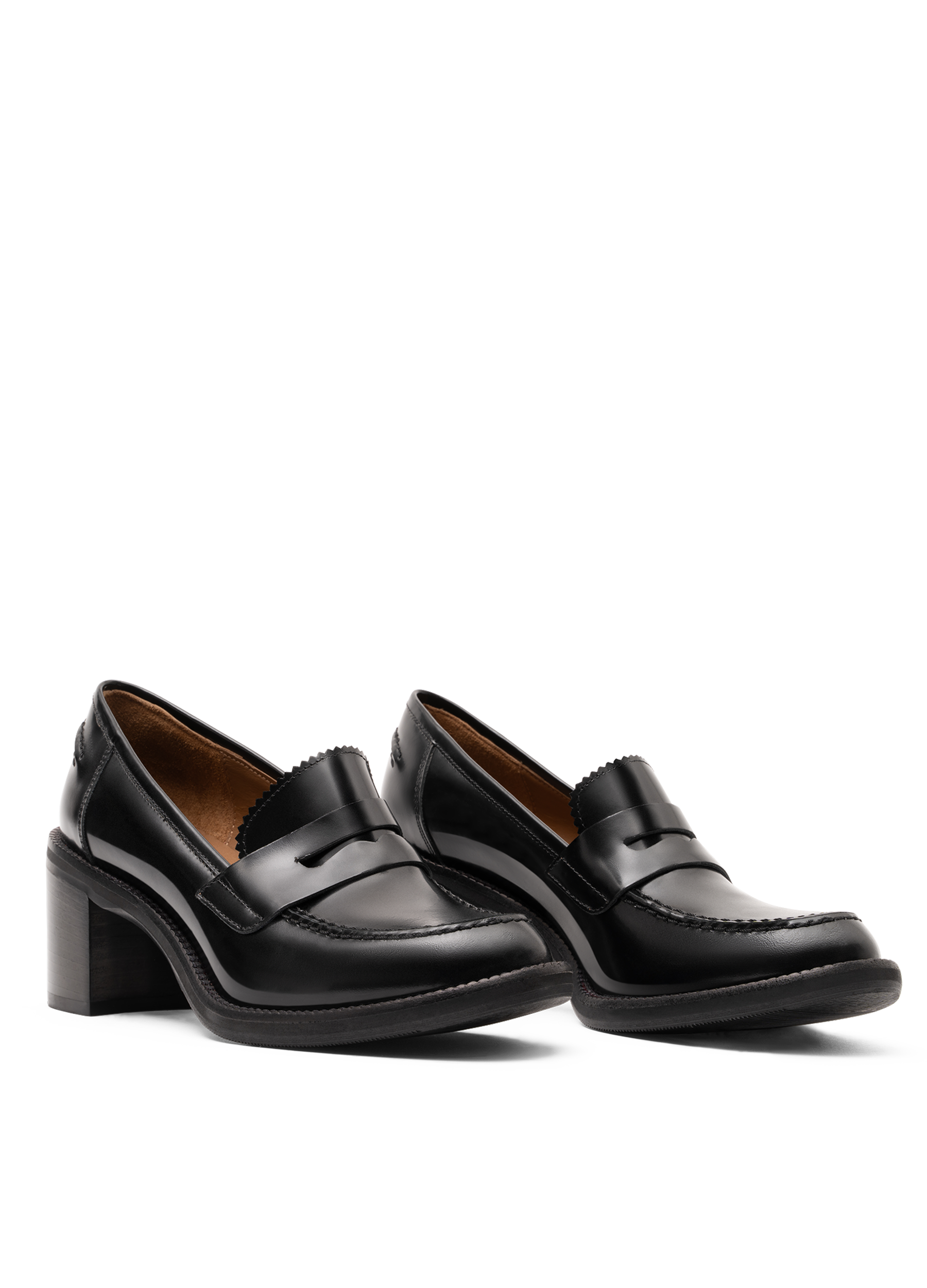 Mocassins oxford en veau brossé PARALLELE Noir